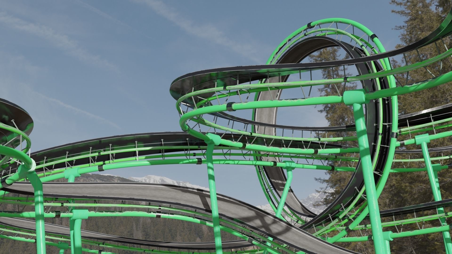 Acrobatic Track Low-poly 3D model_19