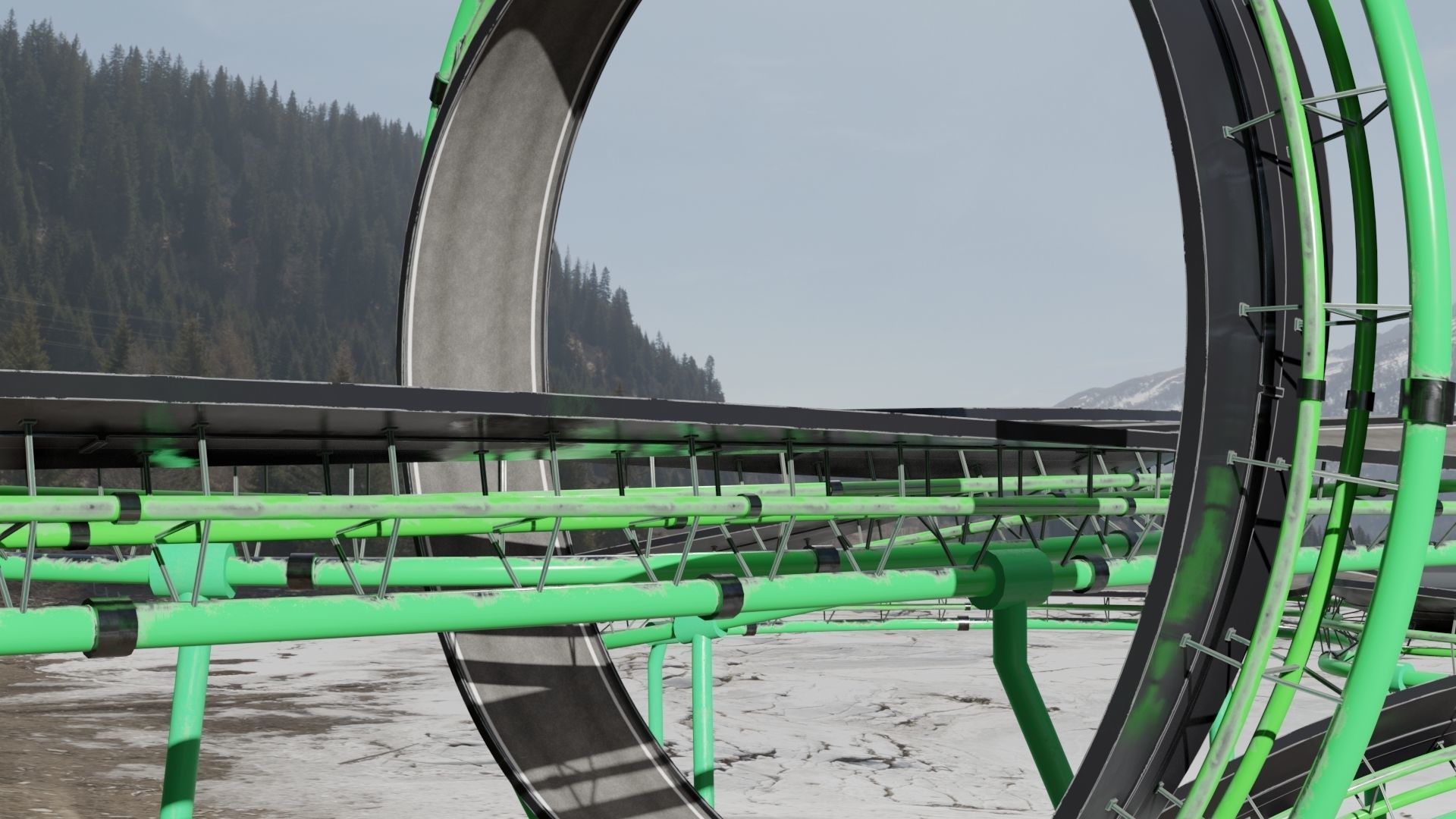 Acrobatic Track Low-poly 3D model_13