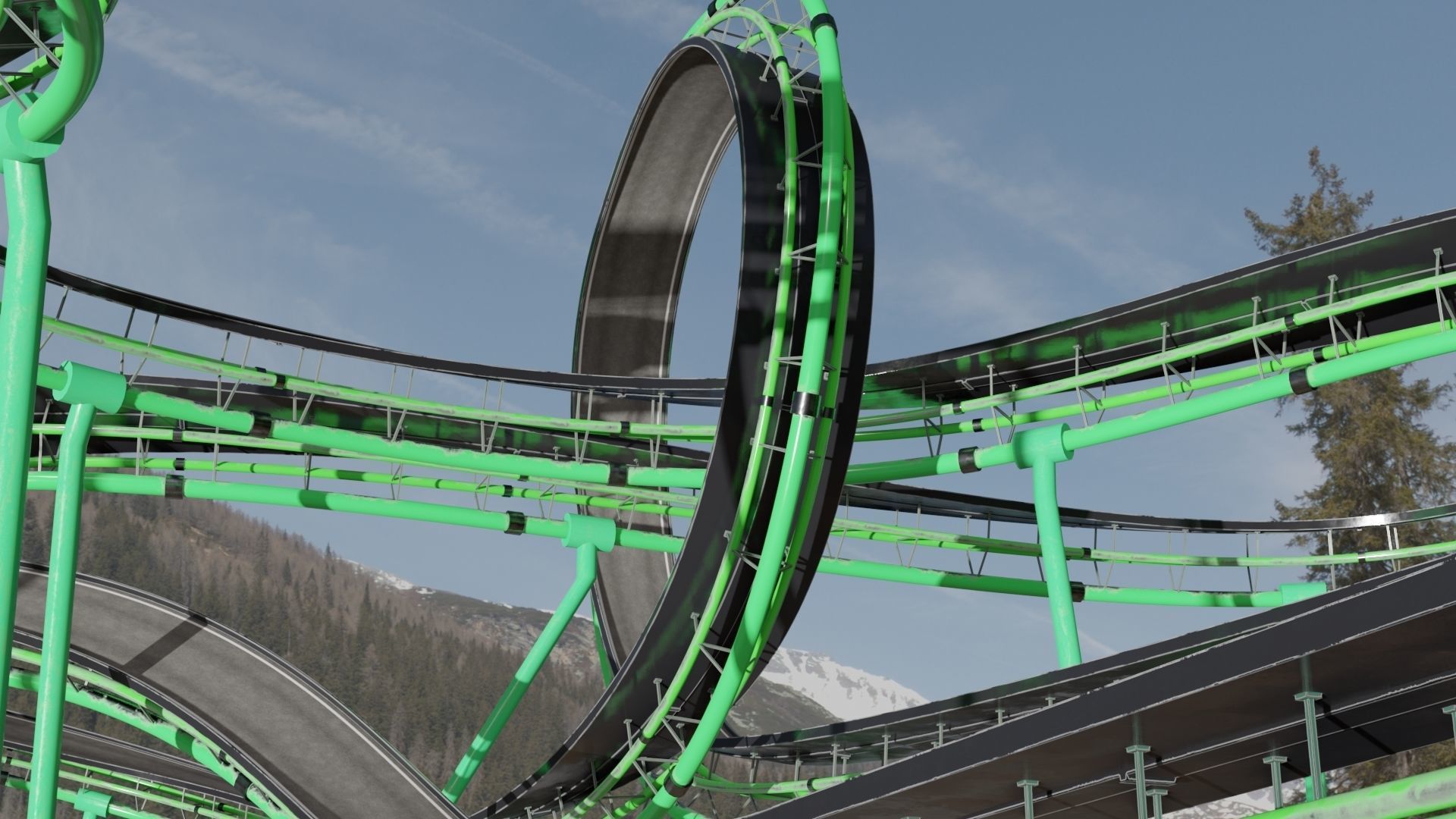 Acrobatic Track Low-poly 3D model_2