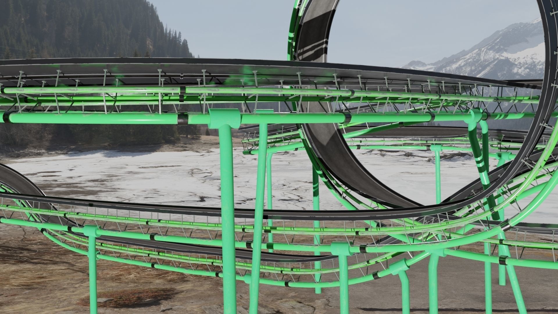 Acrobatic Track Low-poly 3D model_11