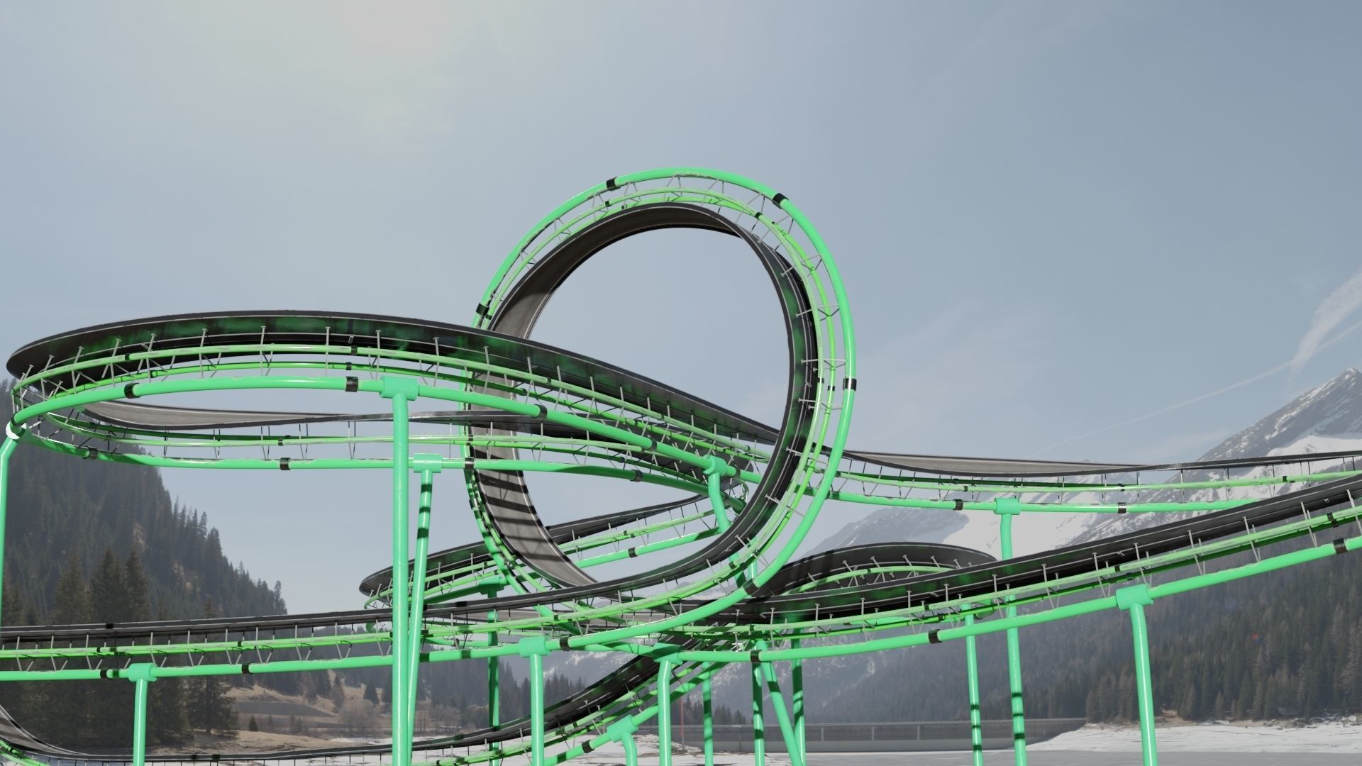 Acrobatic Track Low-poly 3D model_8