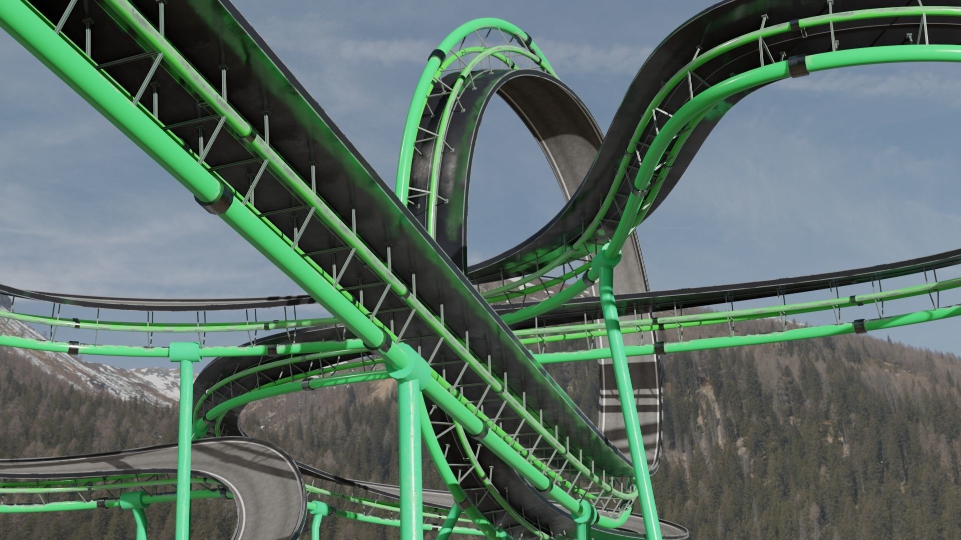 Acrobatic Track Low-poly 3D model_16