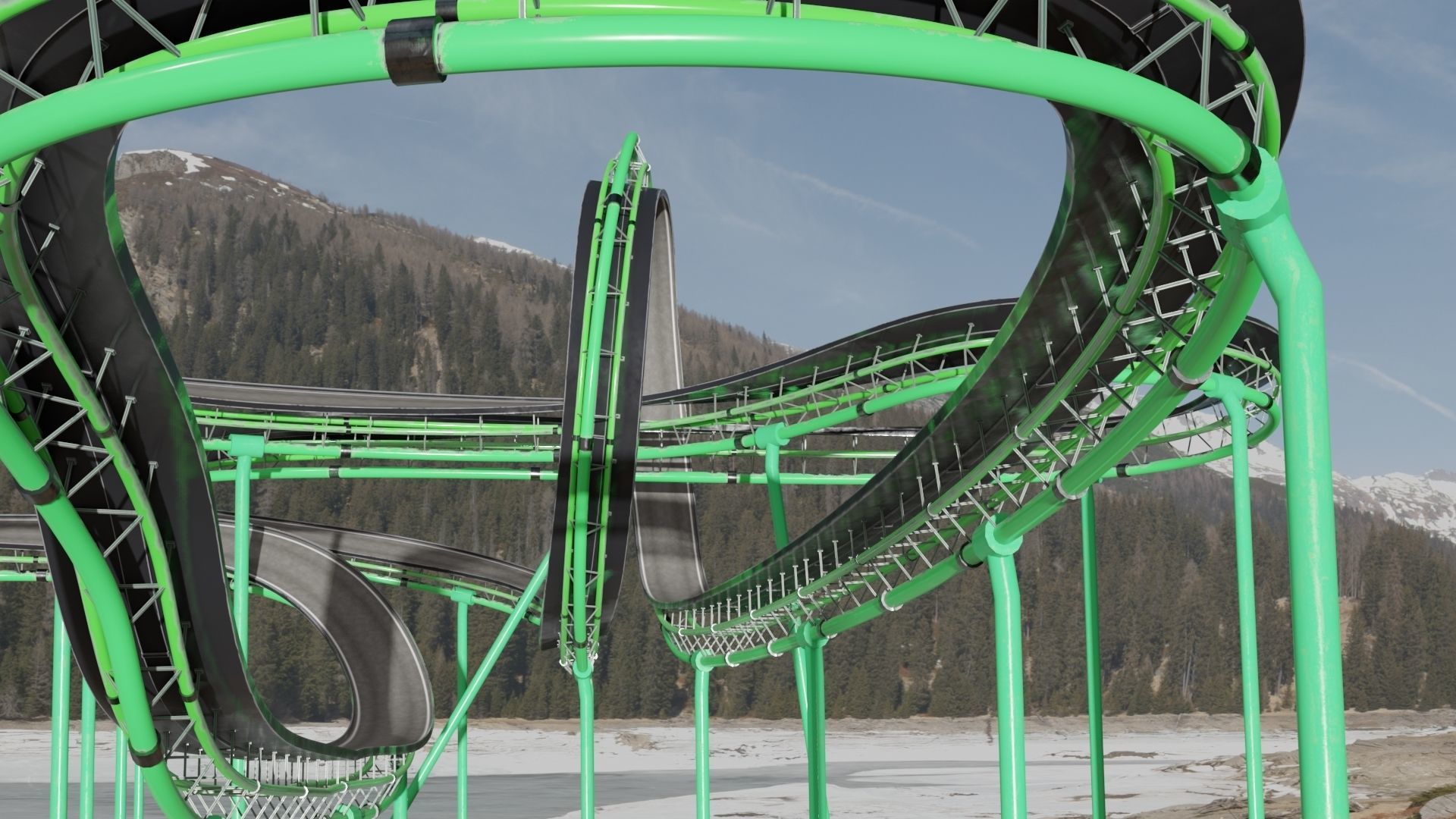 Acrobatic Track Low-poly 3D model_7