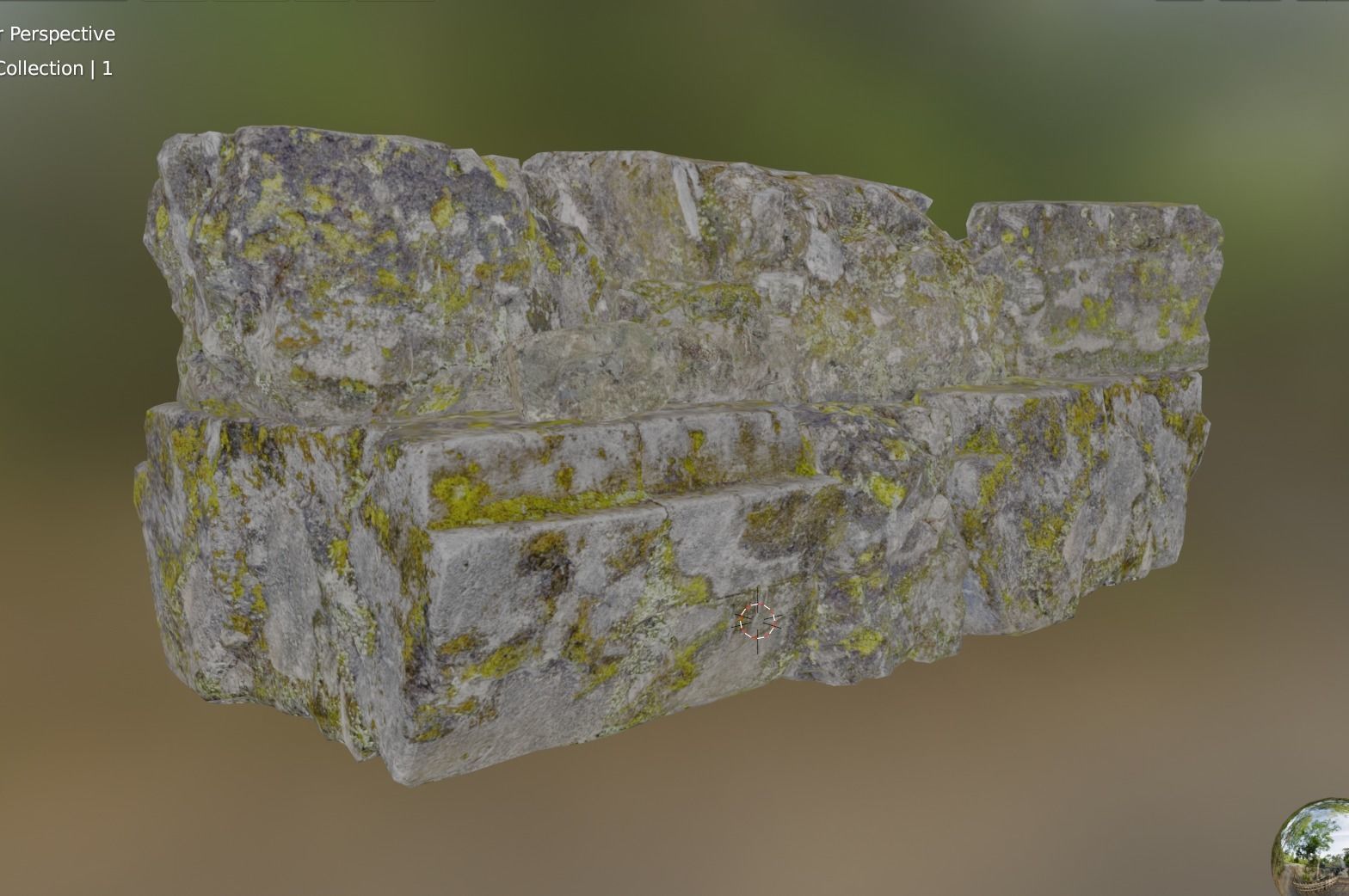 realistic rock mantle  Low-poly 3D model_1