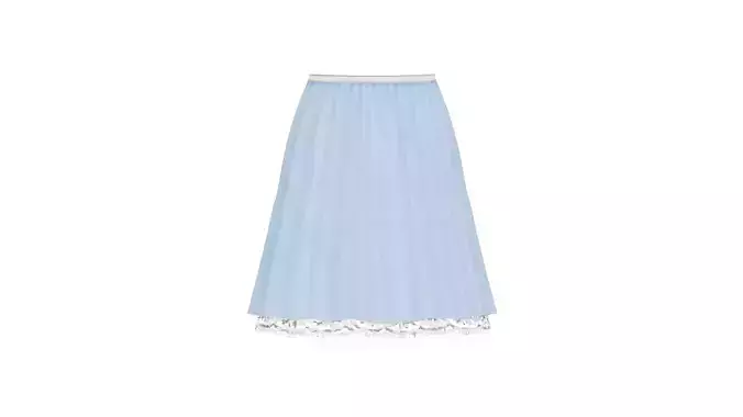 Stylized Rigged Female Long Skirt with Lace