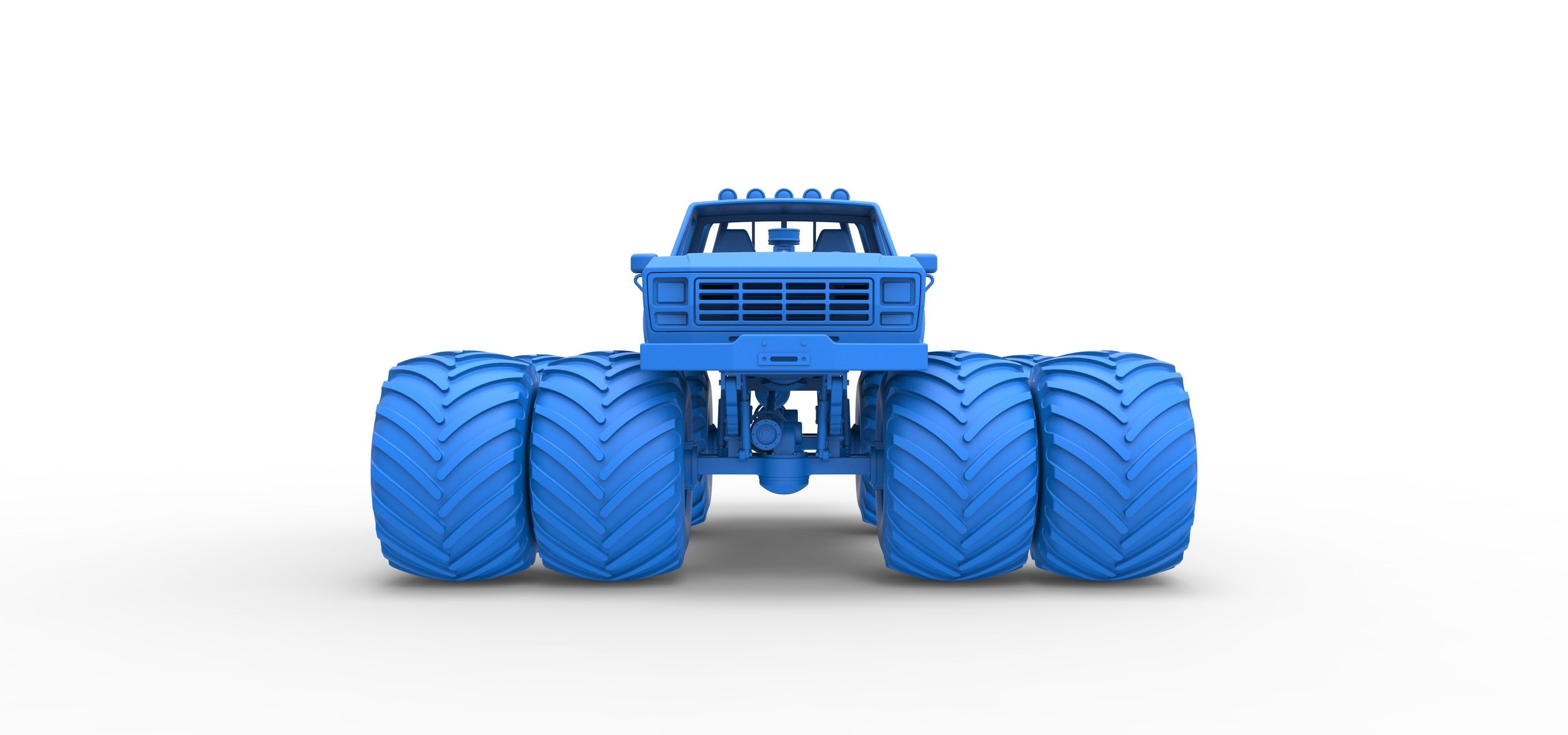 Vintage Monster Truck with double wheels Scale 1 to 25 3D print model_32