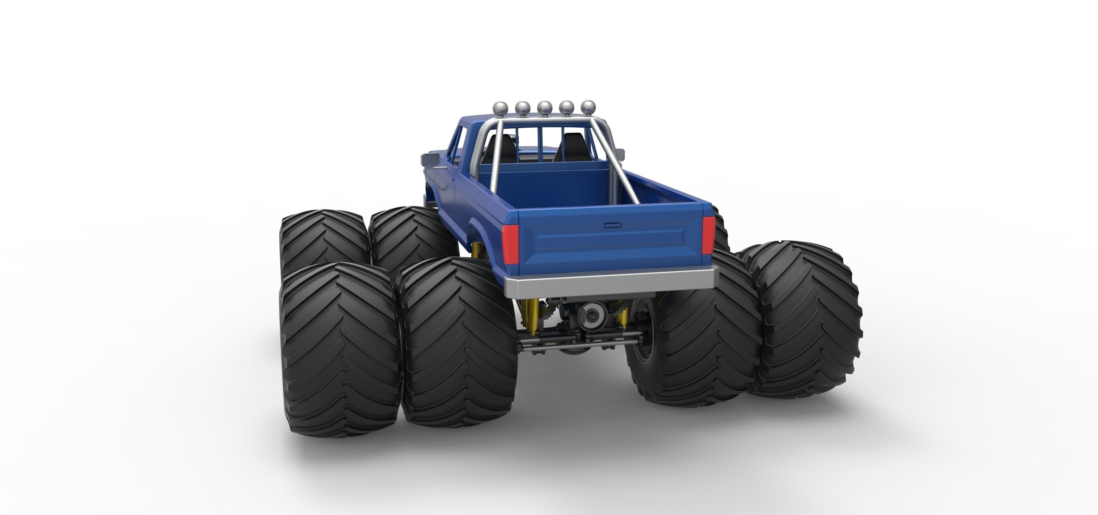 Vintage Monster Truck with double wheels Scale 1 to 25 3D print model_14