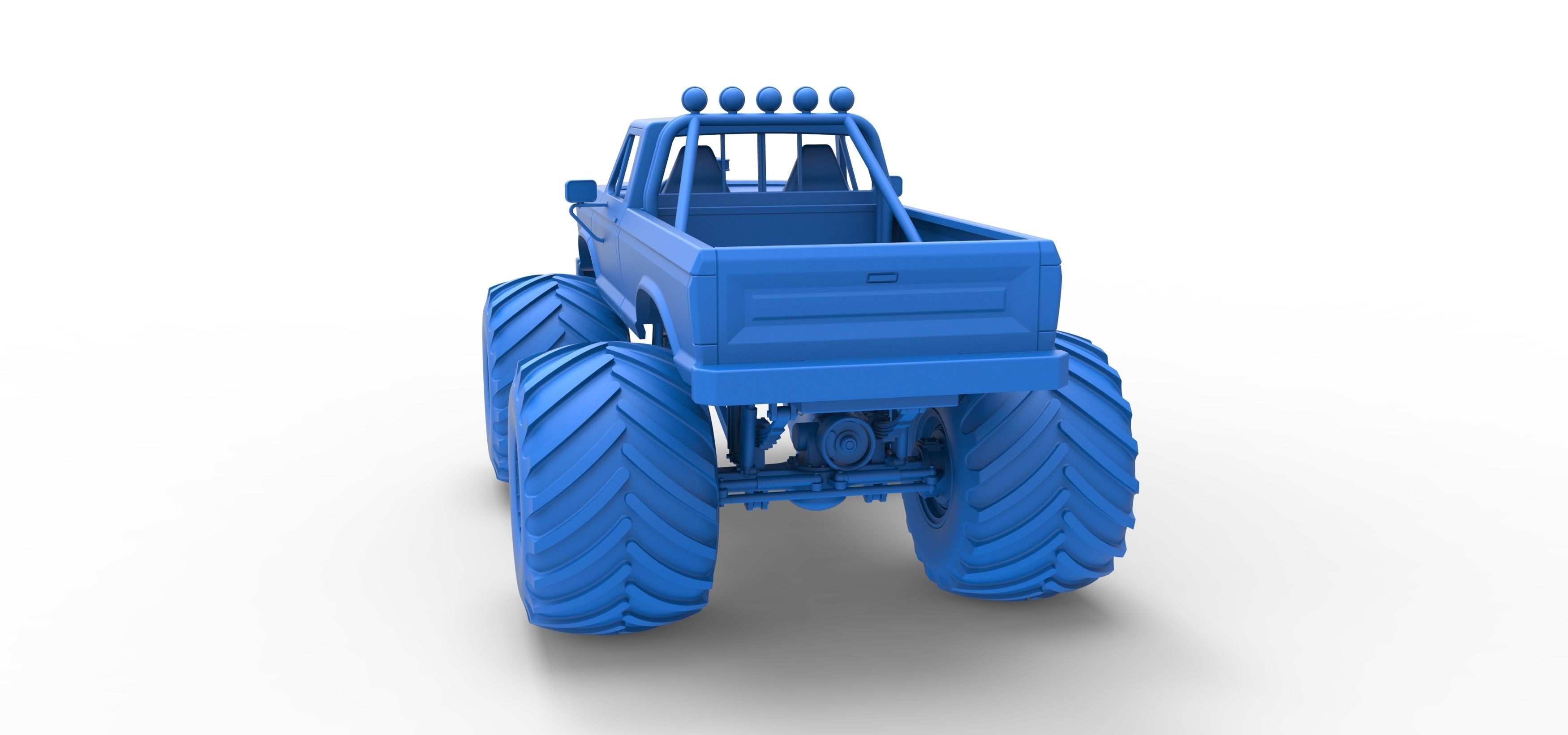 Vintage Monster Truck with double wheels Scale 1 to 25 3D print model_49