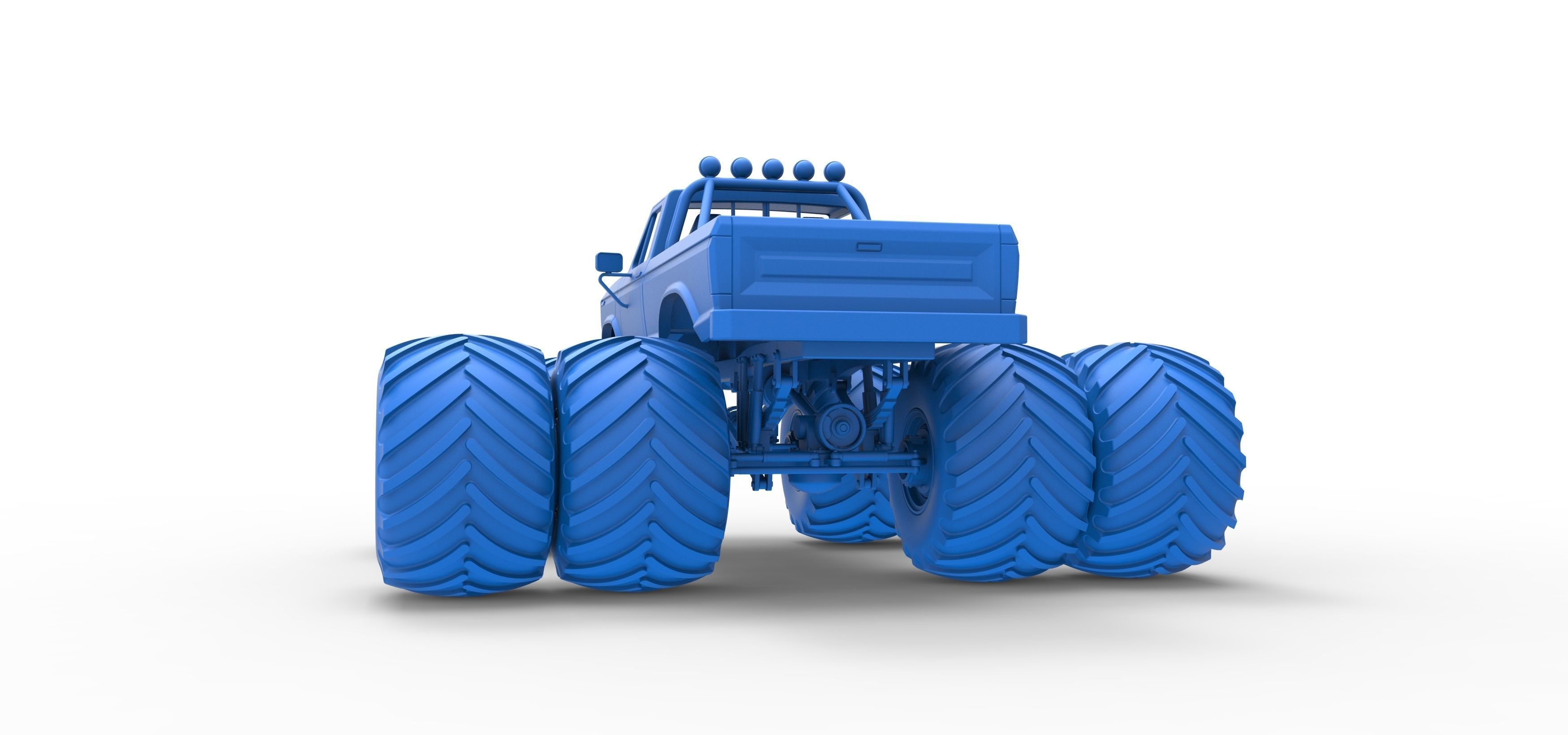 Vintage Monster Truck with double wheels Scale 1 to 25 3D print model_40