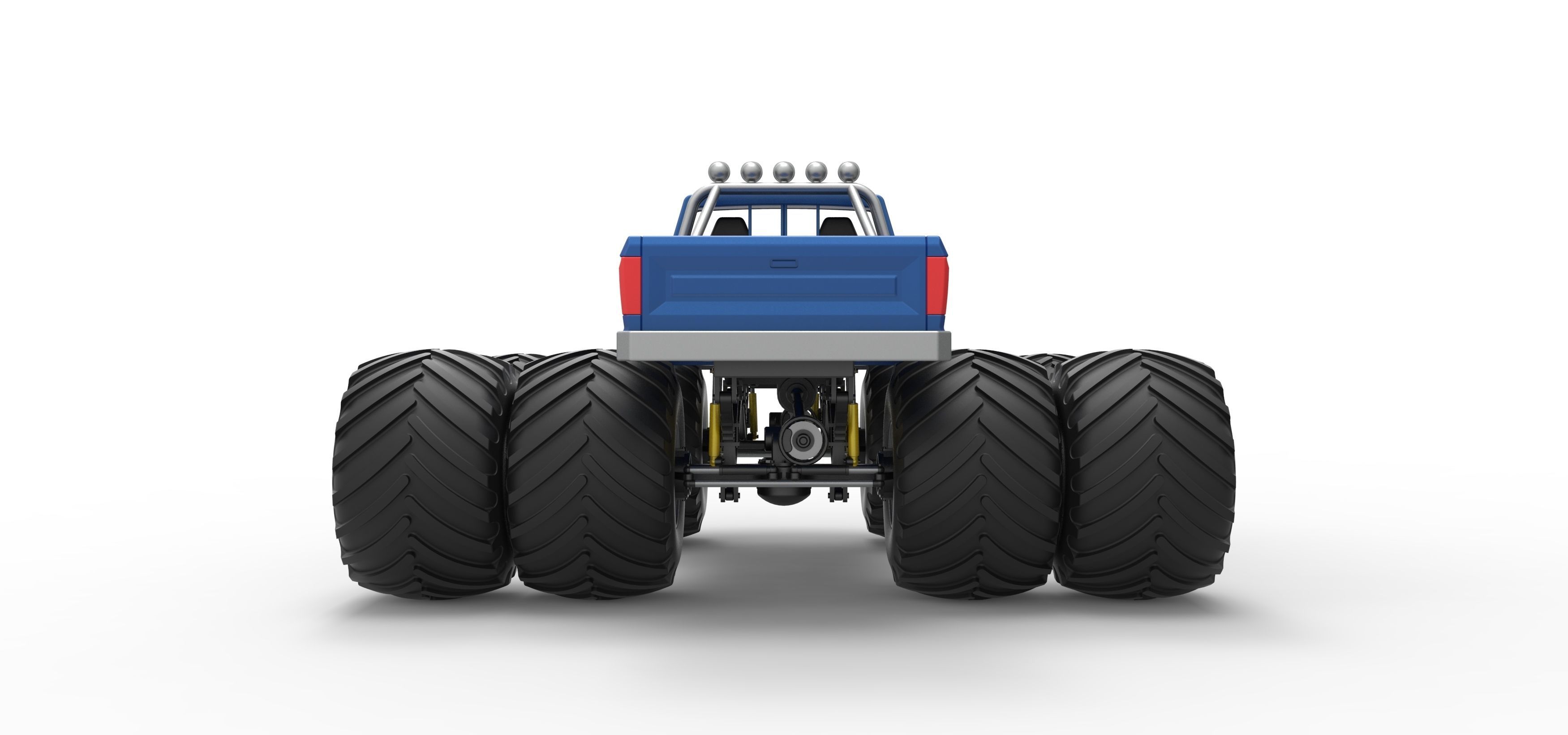 Vintage Monster Truck with double wheels Scale 1 to 25 3D print model_16