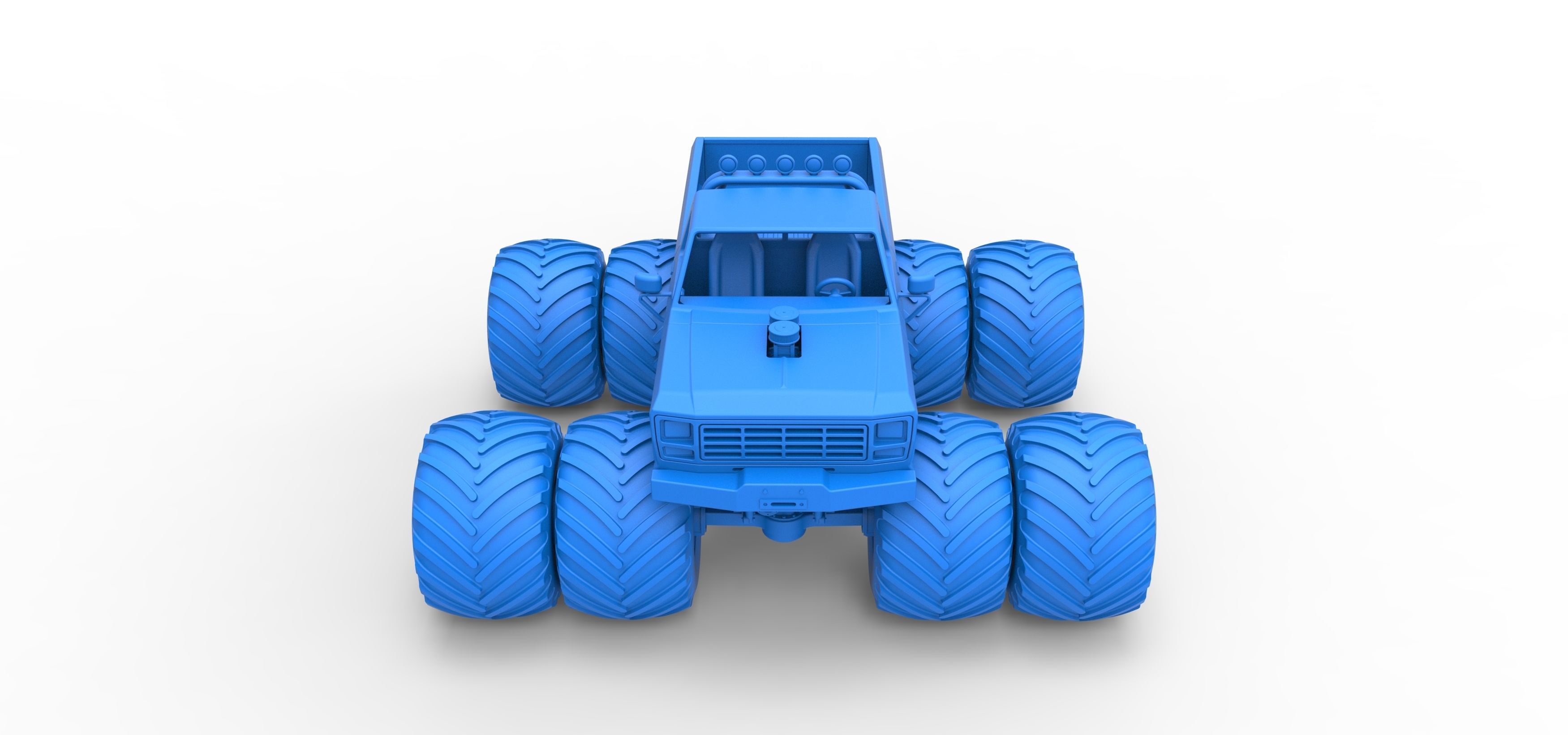 Vintage Monster Truck with double wheels Scale 1 to 25 3D print model_33