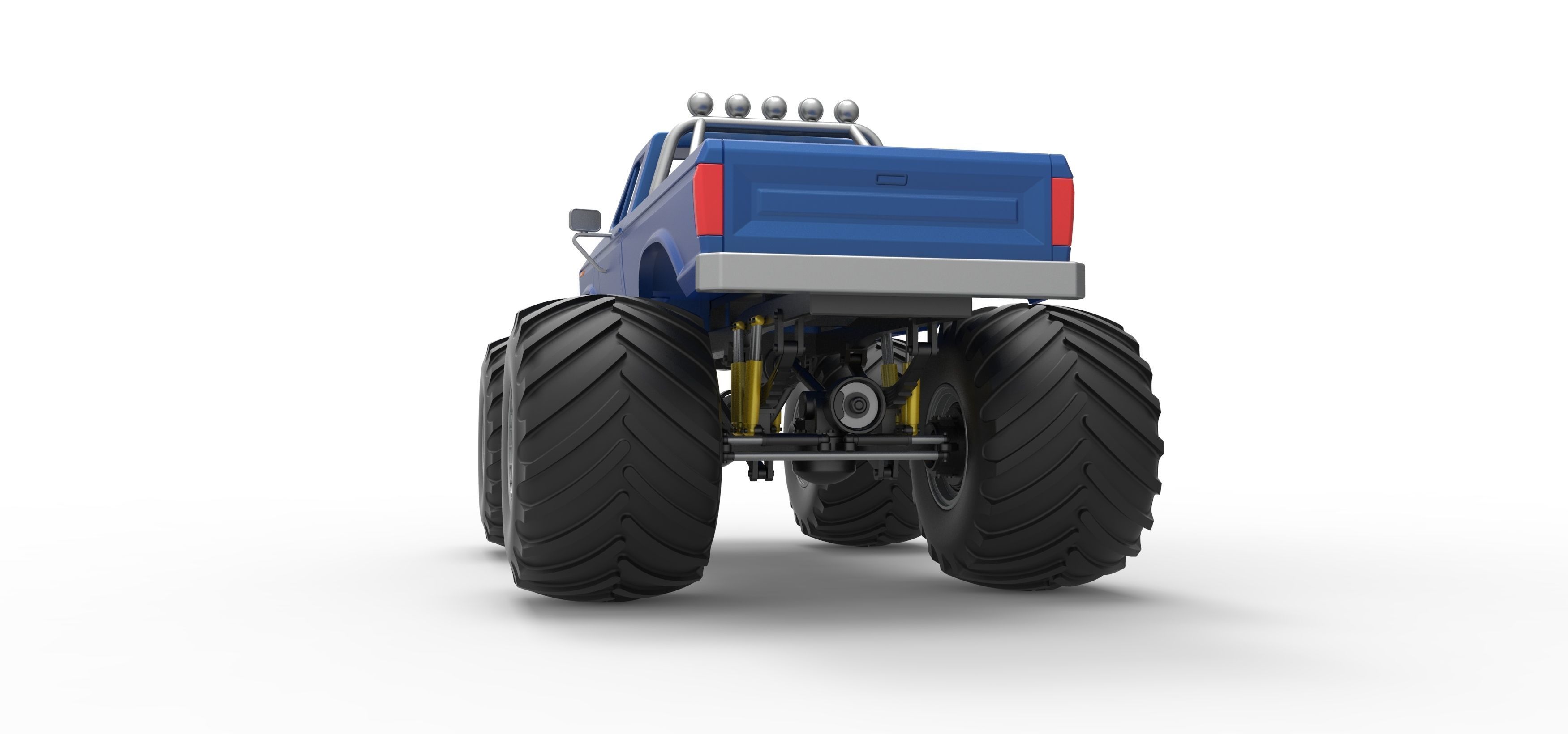 Vintage Monster Truck with double wheels Scale 1 to 25 3D print model_25