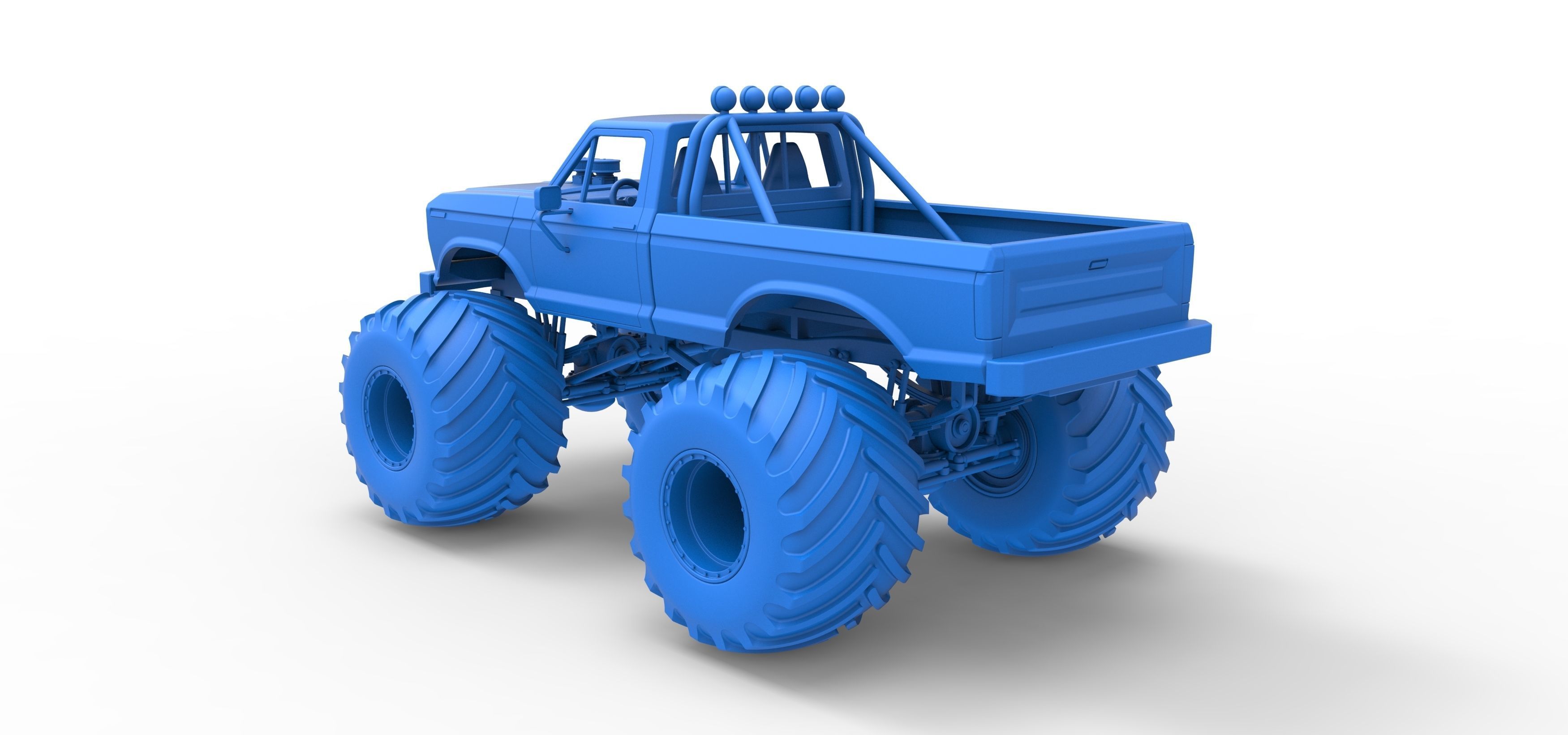 Vintage Monster Truck with double wheels Scale 1 to 25 3D print model_47