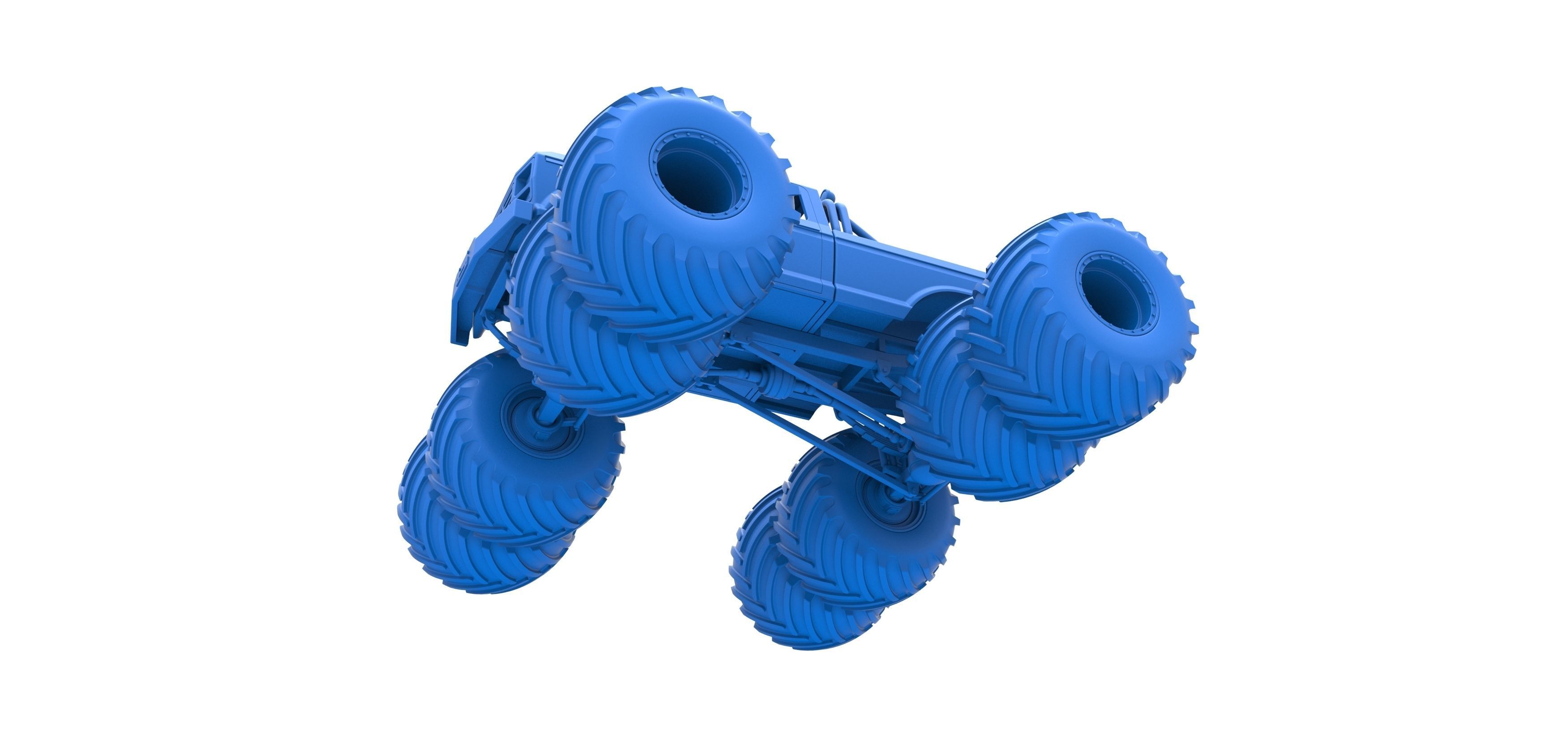 Vintage Monster Truck with double wheels Scale 1 to 25 3D print model_28