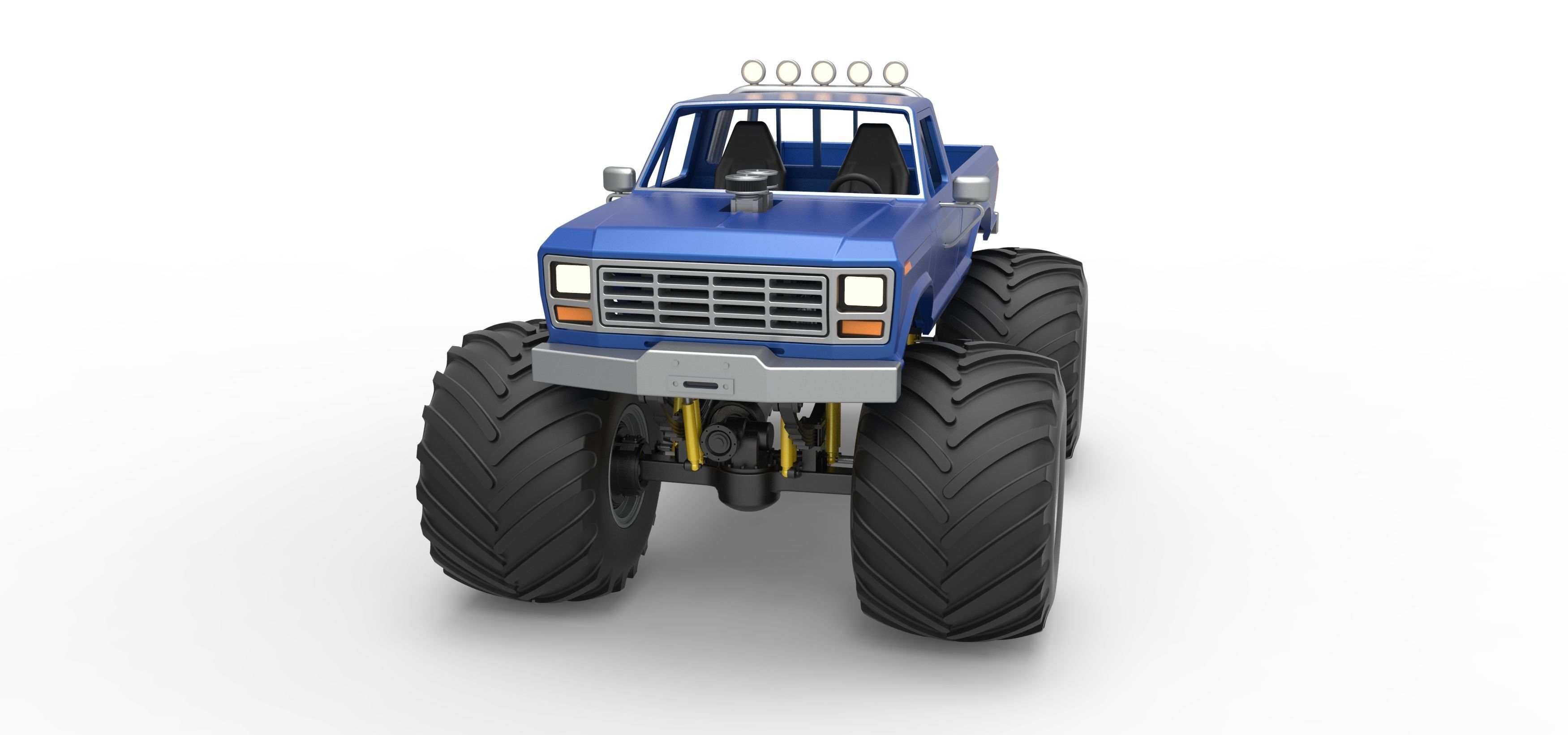 Vintage Monster Truck with double wheels Scale 1 to 25 3D print model_20