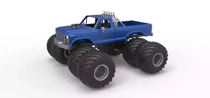 Vintage Monster Truck with double wheels Scale 1 to 25