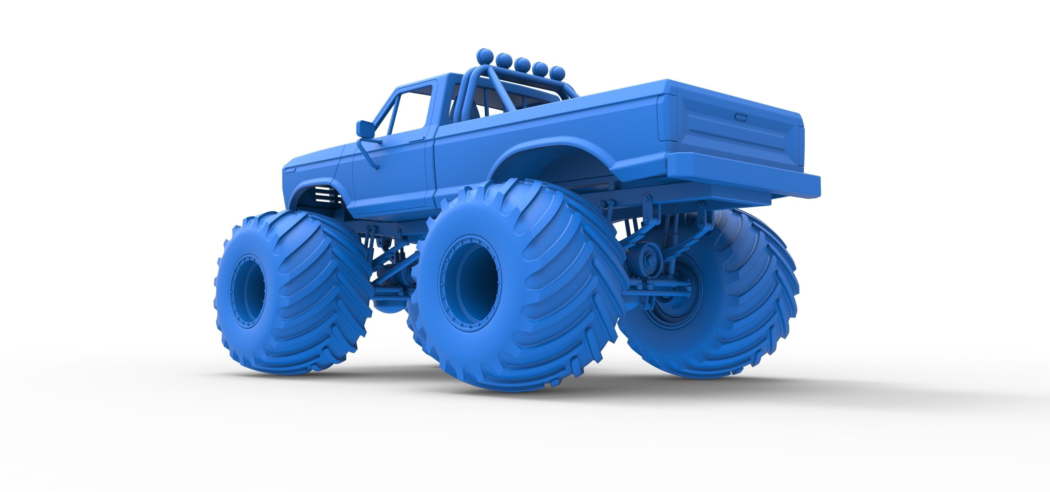Vintage Monster Truck with double wheels Scale 1 to 25 3D print model_48