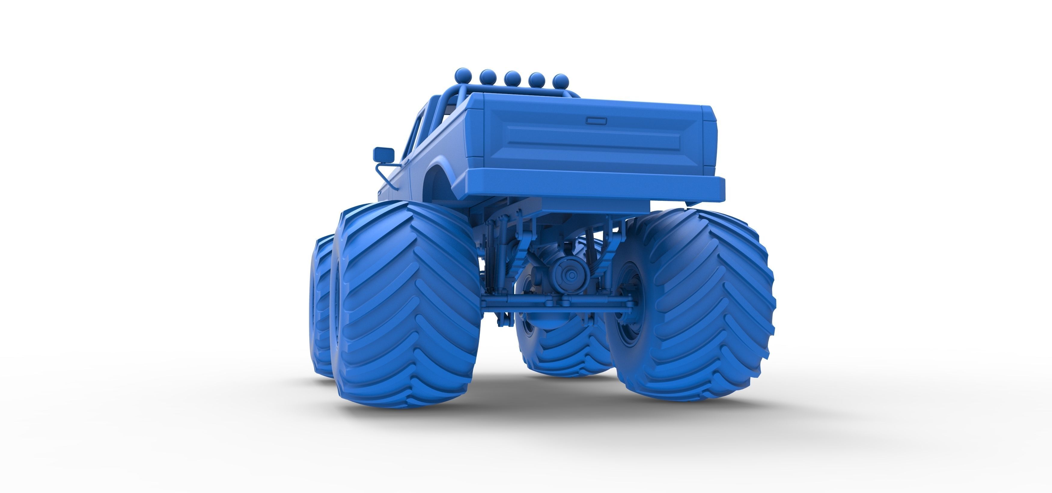 Vintage Monster Truck with double wheels Scale 1 to 25 3D print model_50