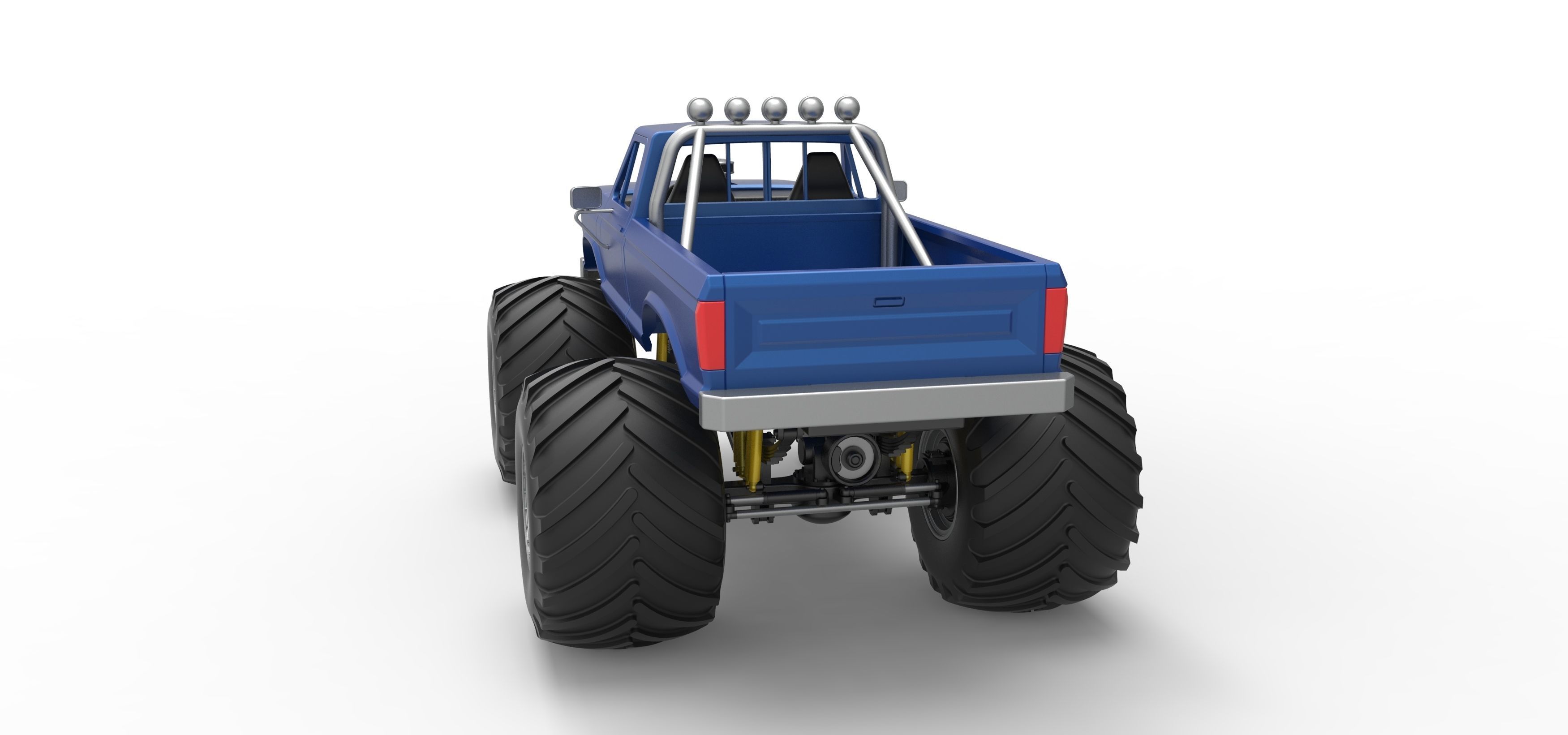 Vintage Monster Truck with double wheels Scale 1 to 25 3D print model_24