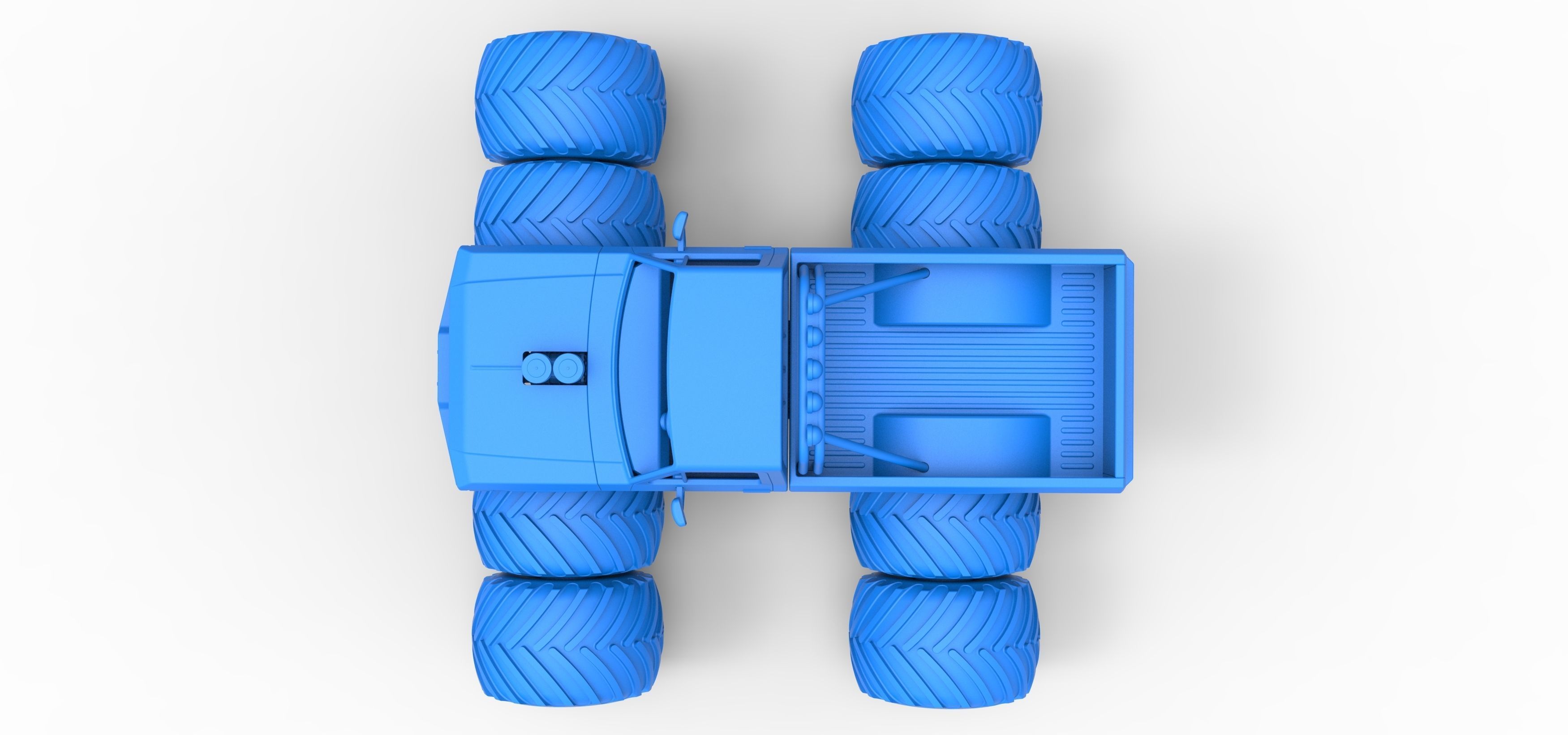 Vintage Monster Truck with double wheels Scale 1 to 25 3D print model_36