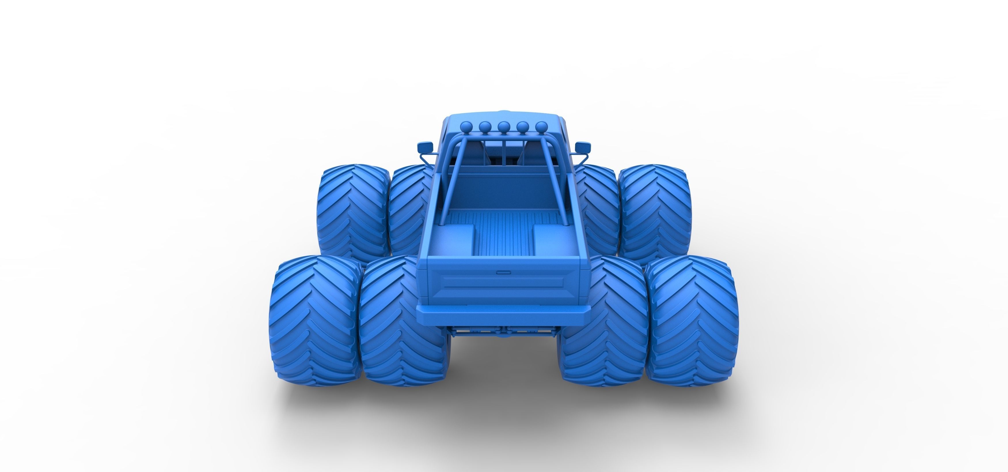 Vintage Monster Truck with double wheels Scale 1 to 25 3D print model_42