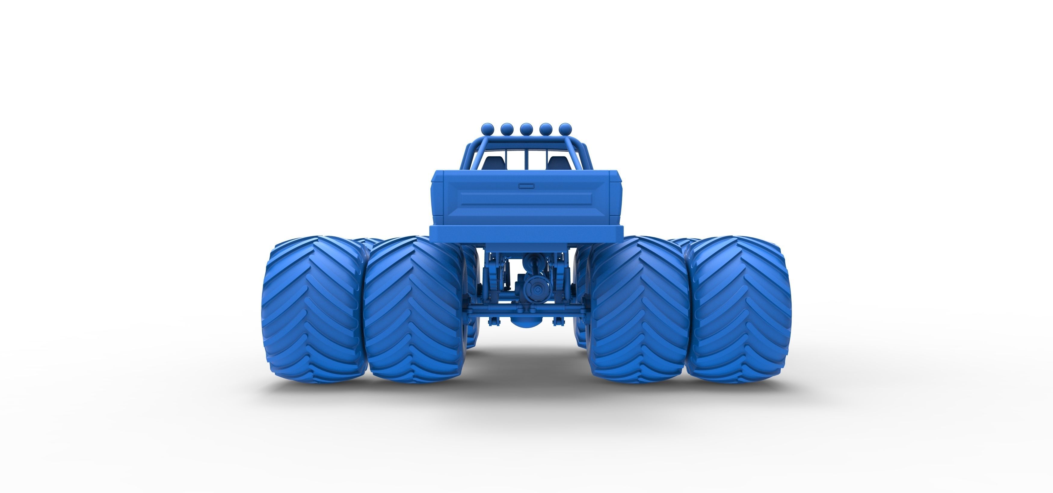 Vintage Monster Truck with double wheels Scale 1 to 25 3D print model_41