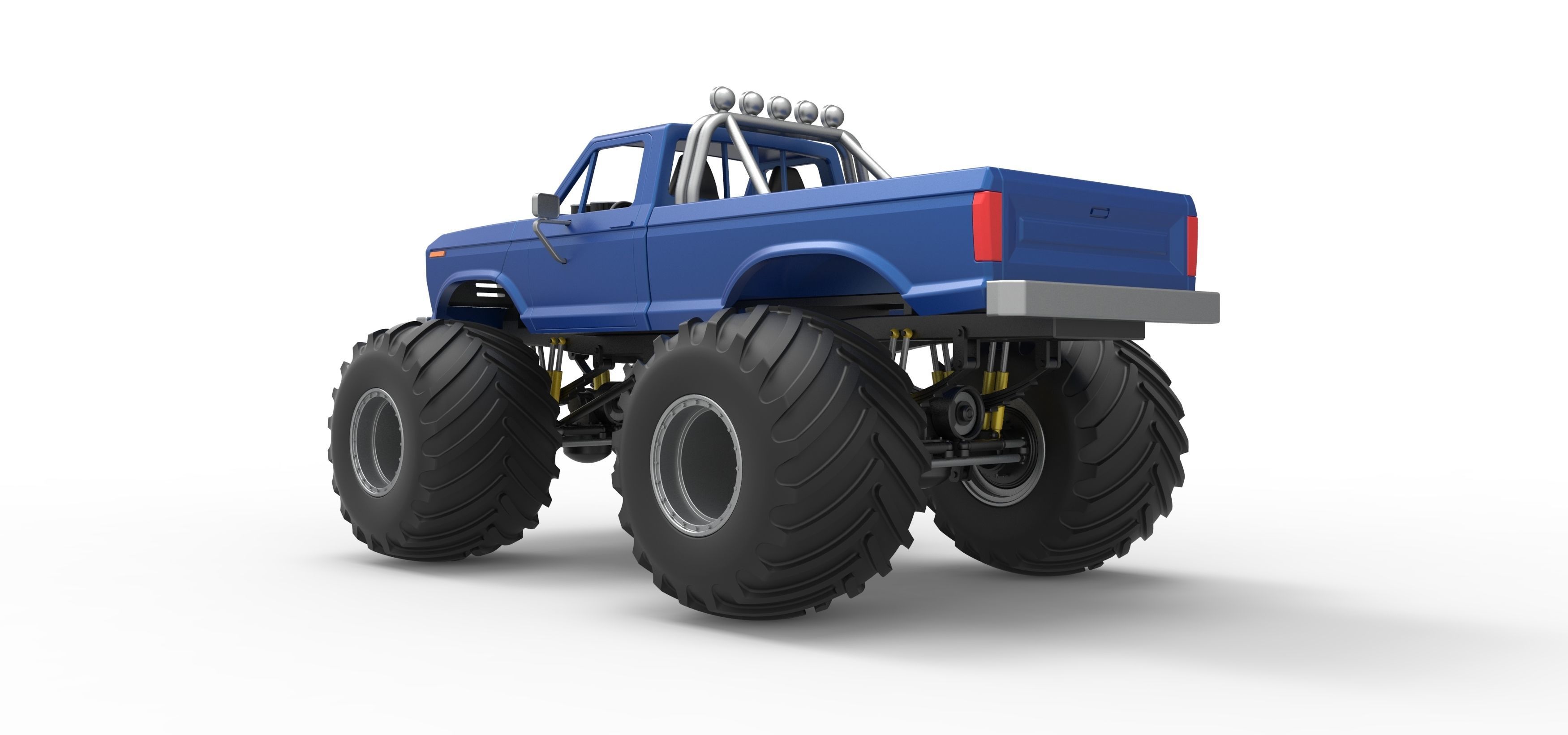 Vintage Monster Truck with double wheels Scale 1 to 25 3D print model_23