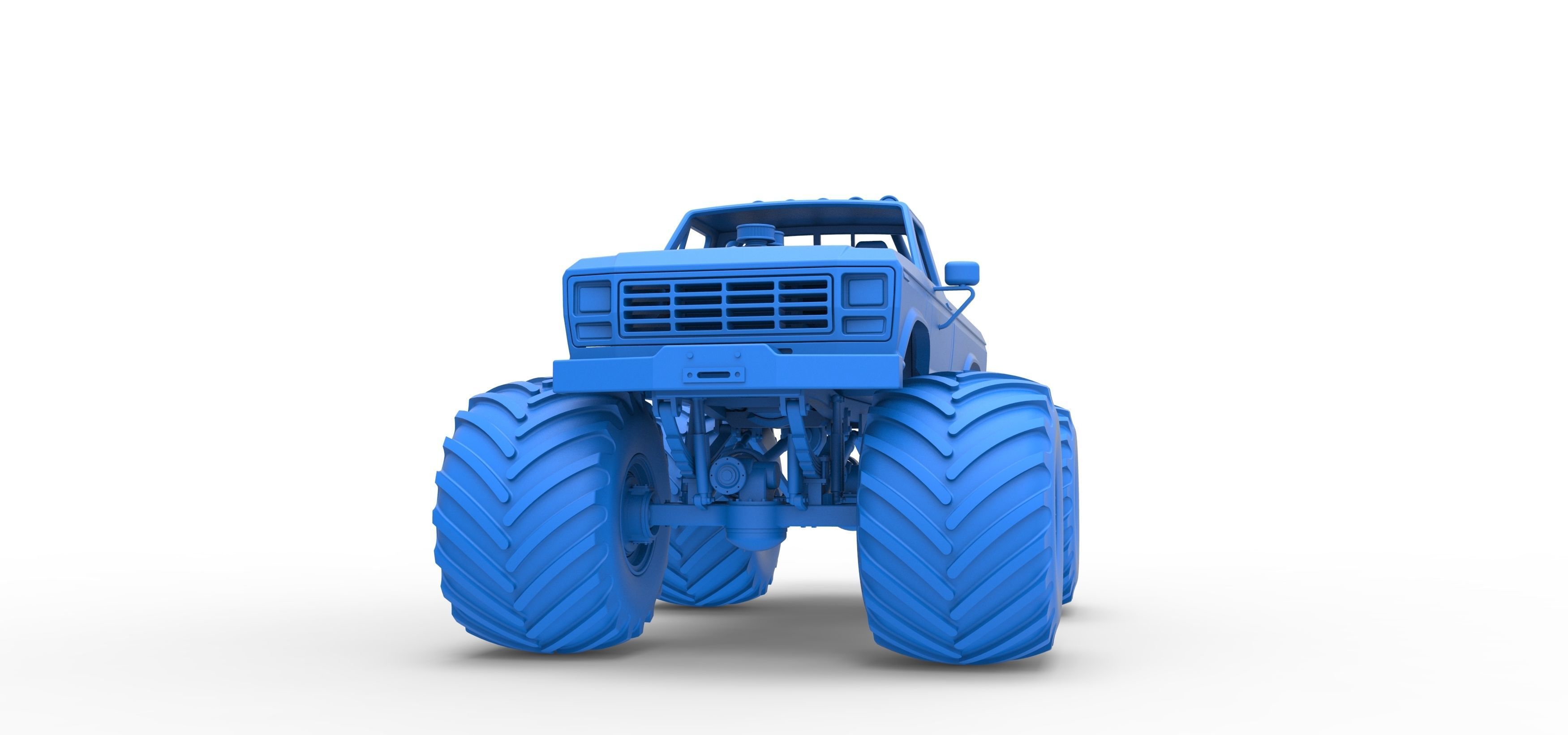 Vintage Monster Truck with double wheels Scale 1 to 25 3D print model_46