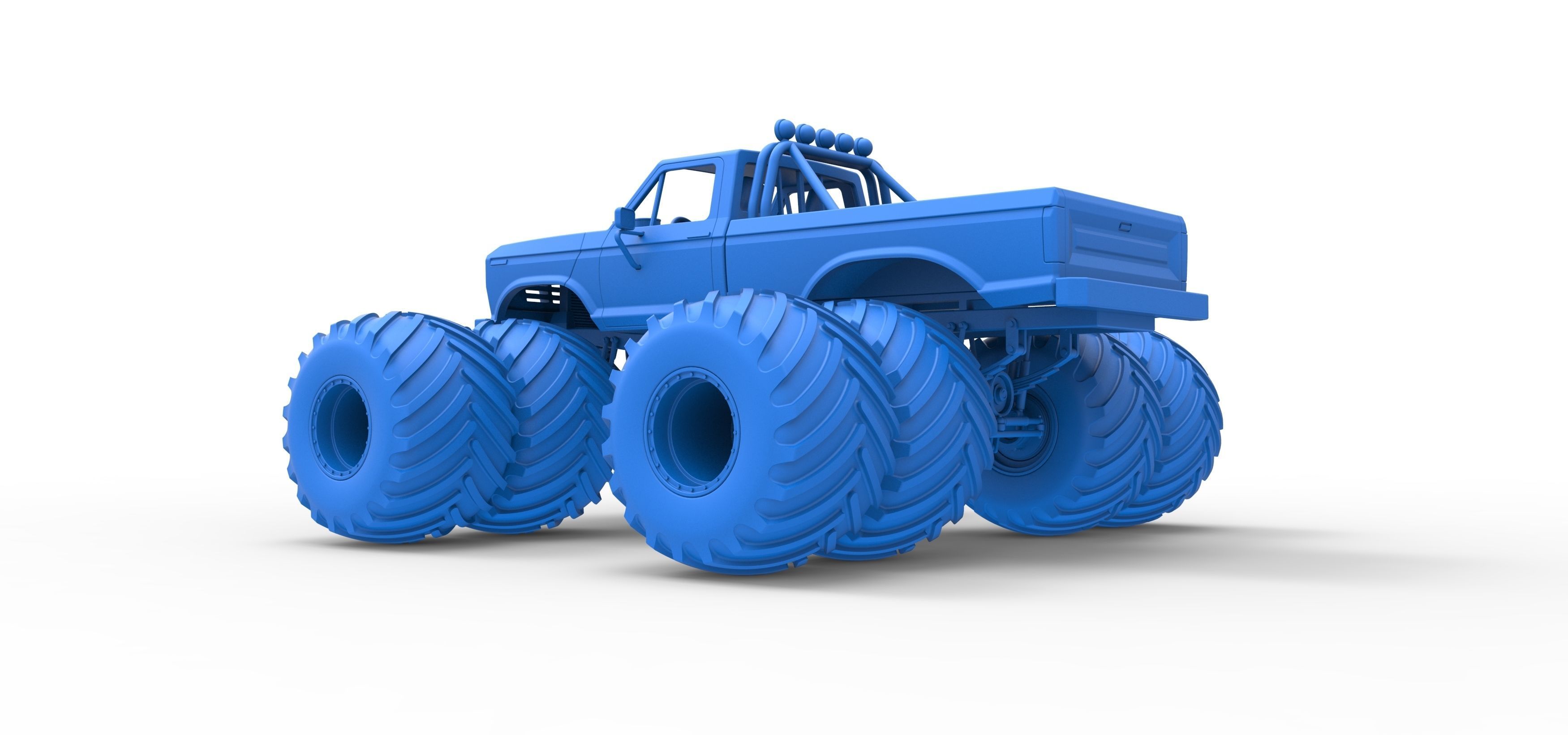 Vintage Monster Truck with double wheels Scale 1 to 25 3D print model_38