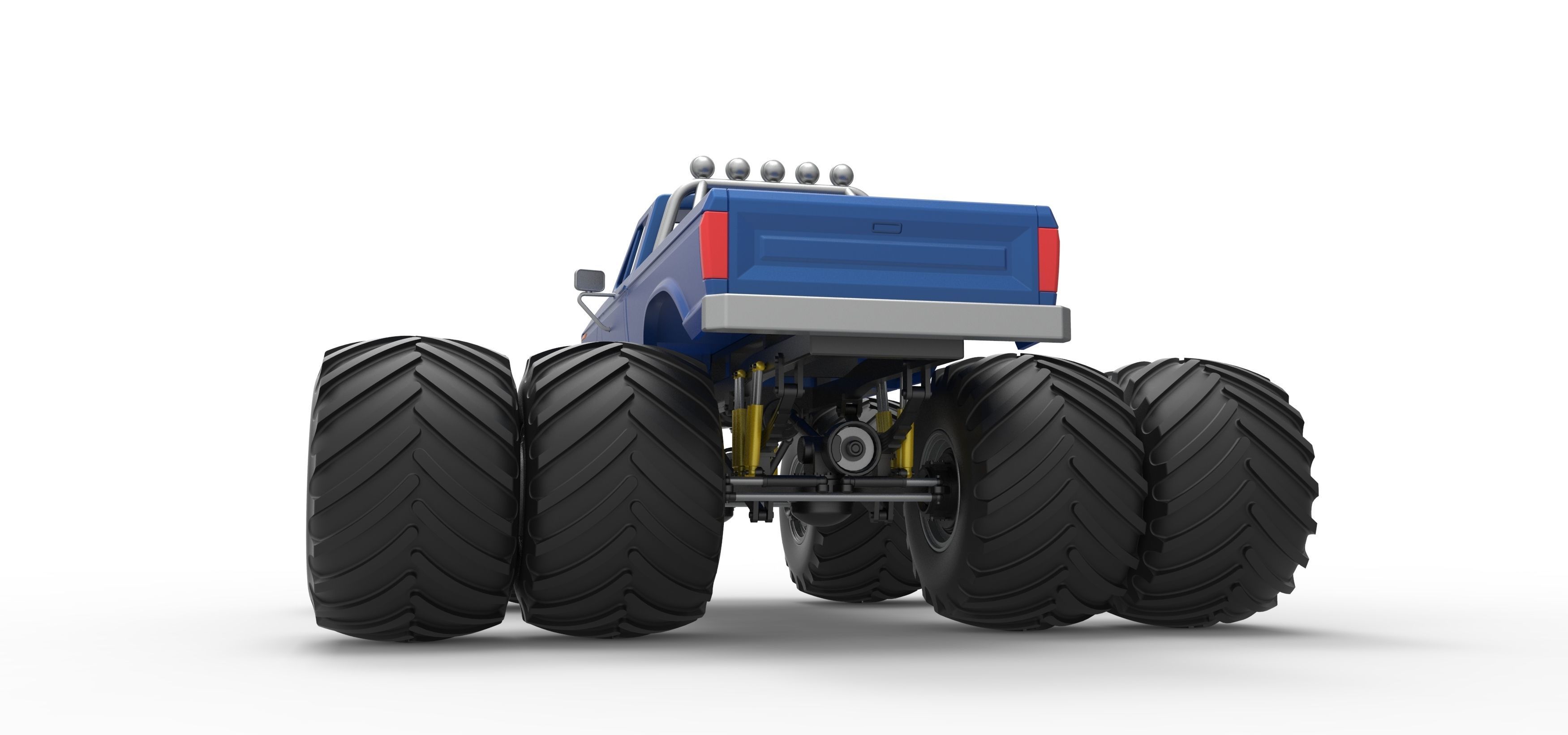 Vintage Monster Truck with double wheels Scale 1 to 25 3D print model_15