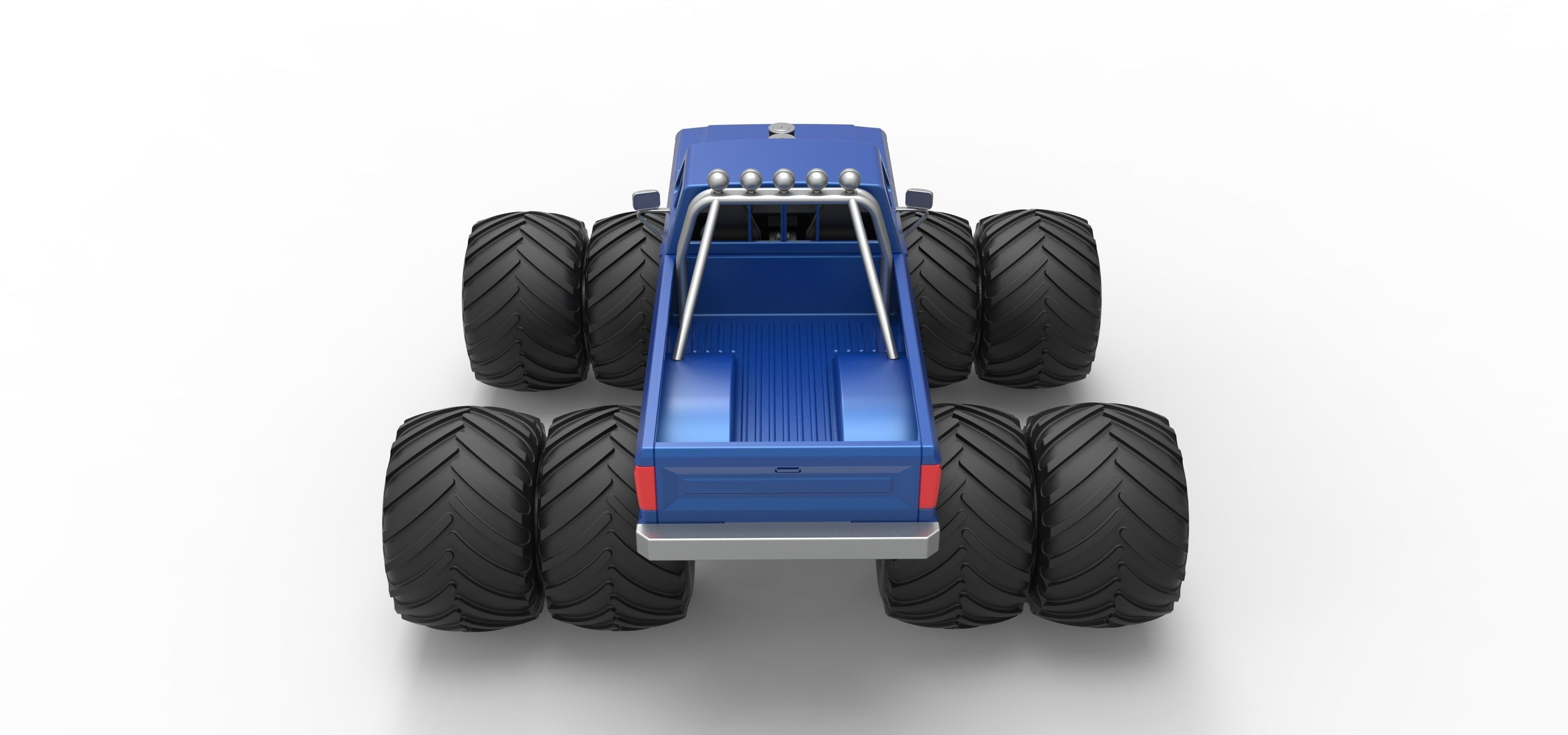 Vintage Monster Truck with double wheels Scale 1 to 25 3D print model_17