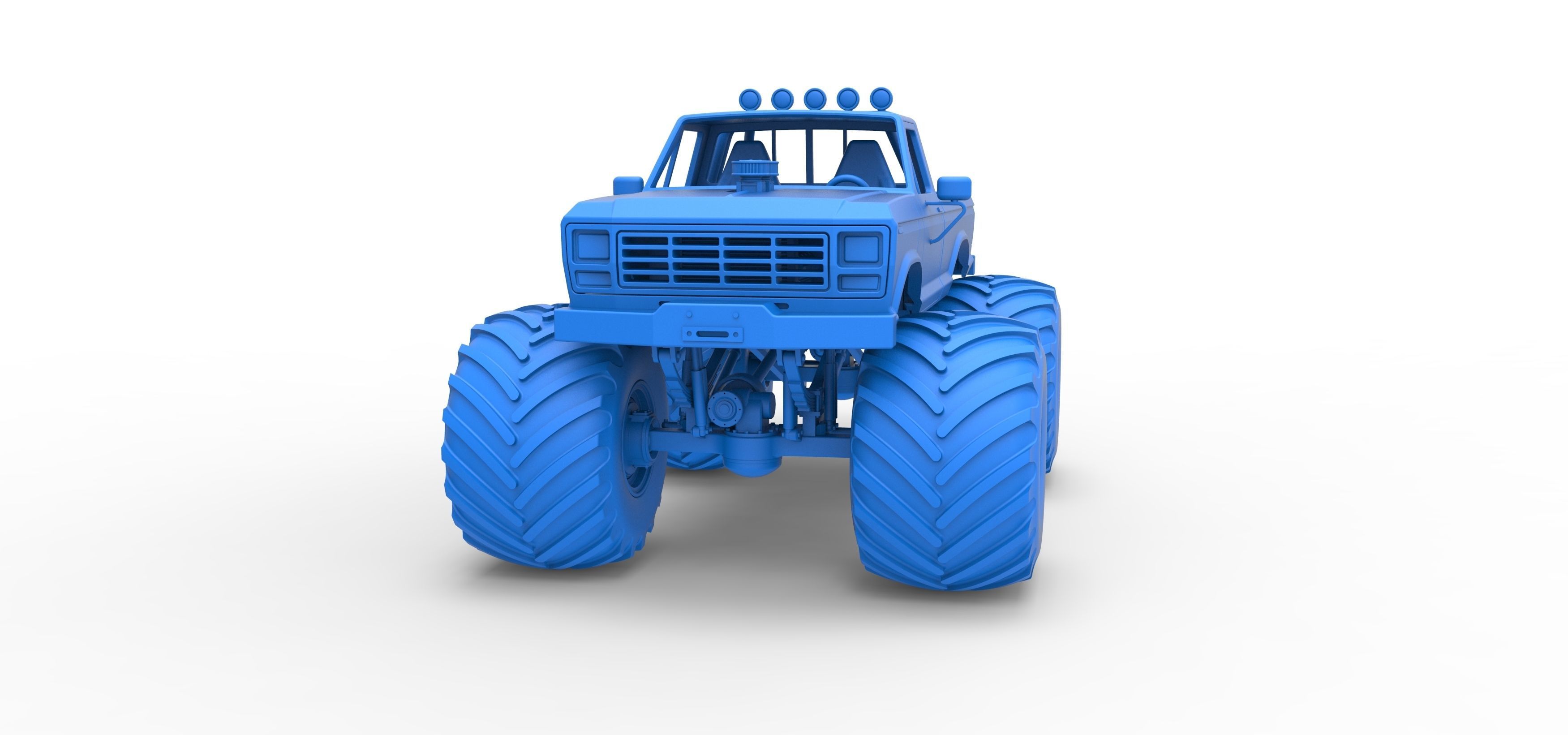 Vintage Monster Truck with double wheels Scale 1 to 25 3D print model_45