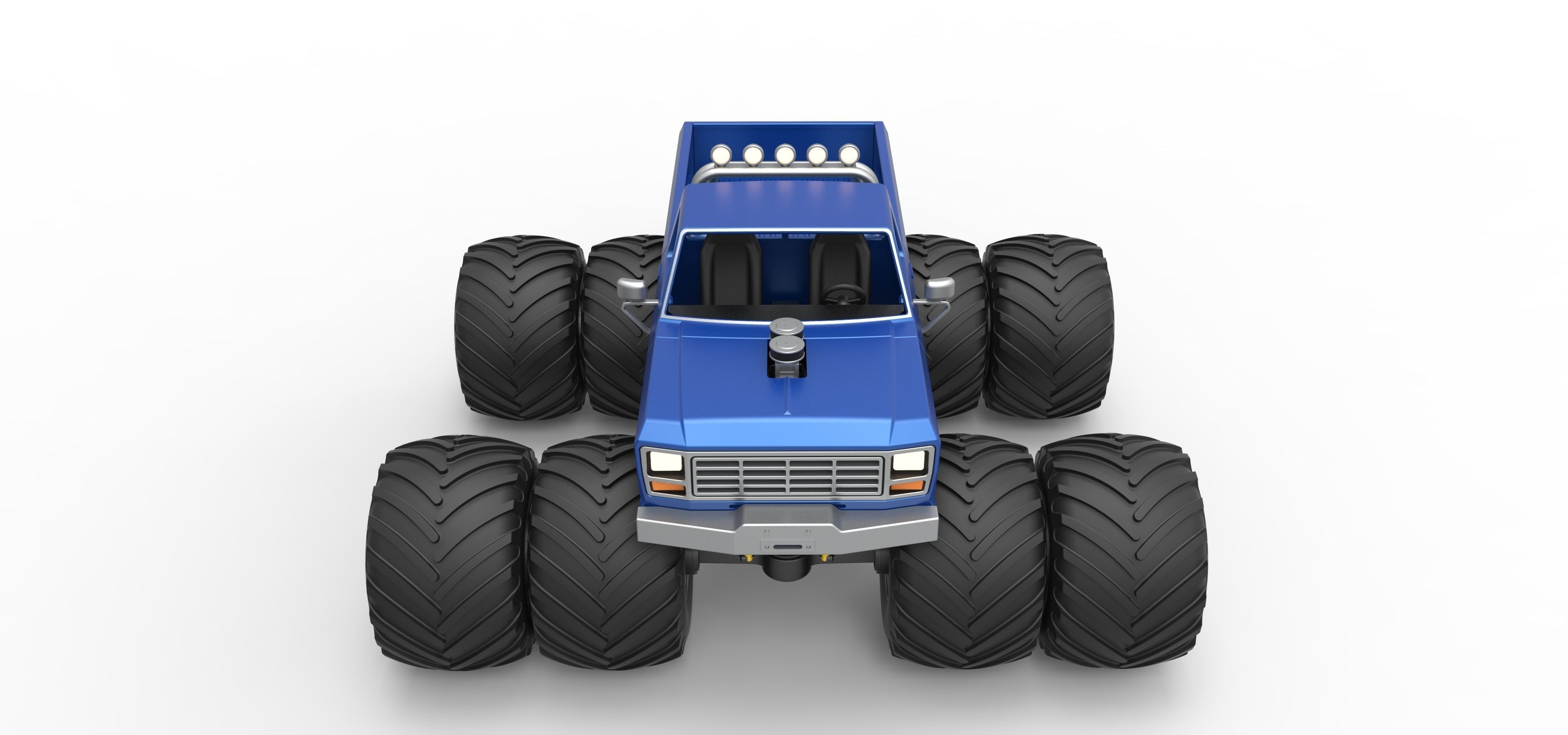 Vintage Monster Truck with double wheels Scale 1 to 25 3D print model_8