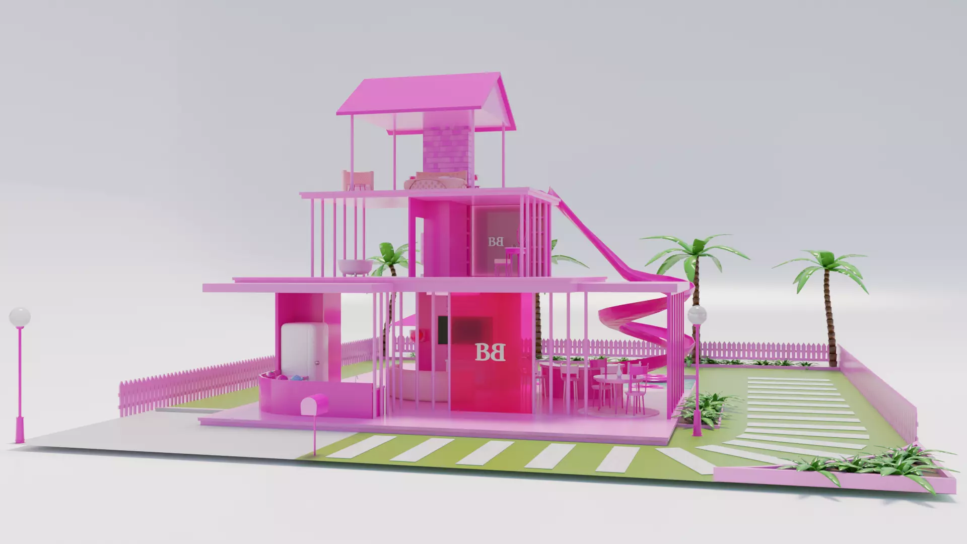 Barbie dream house 3D model_0