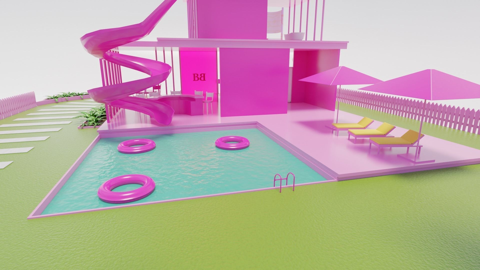 Barbie dream house 3D model_2