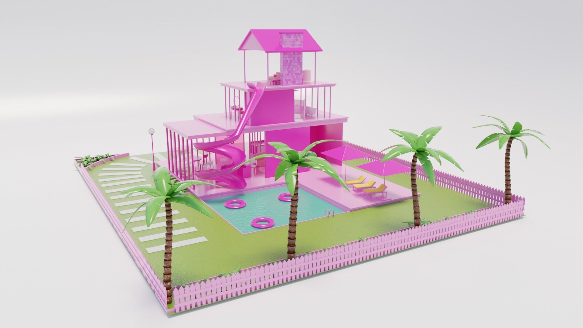 Barbie dream house 3D model_1