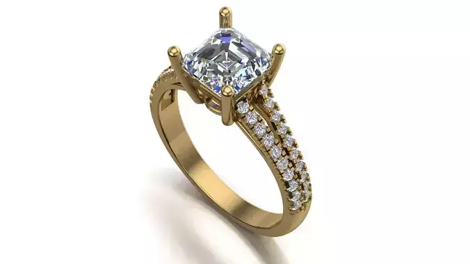 Square emarald engagement ring
