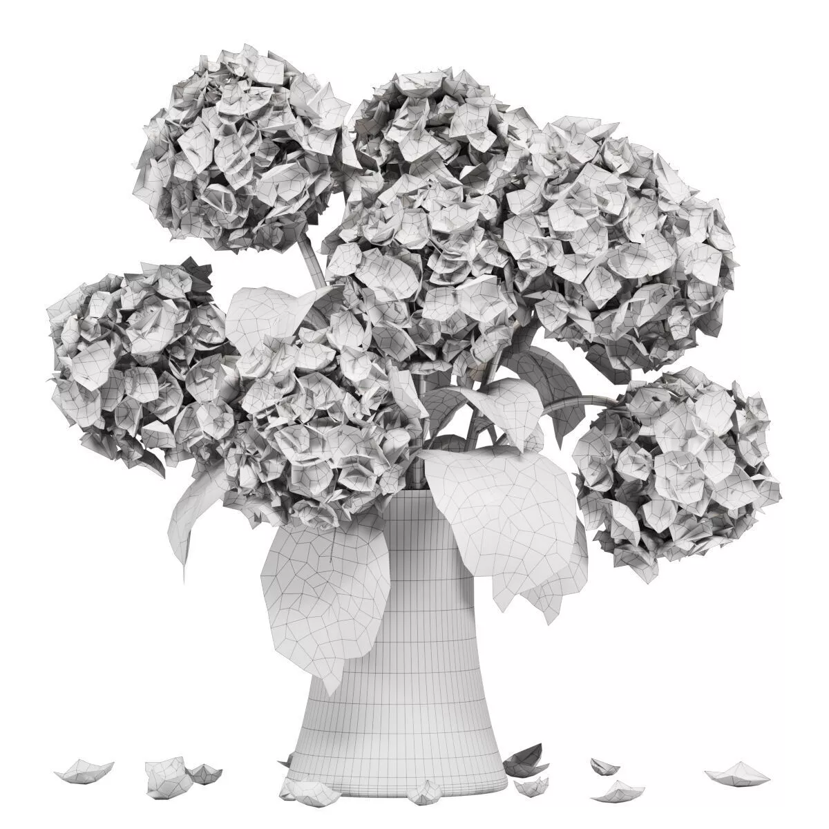 Flower In Glass Vase 06 3D model