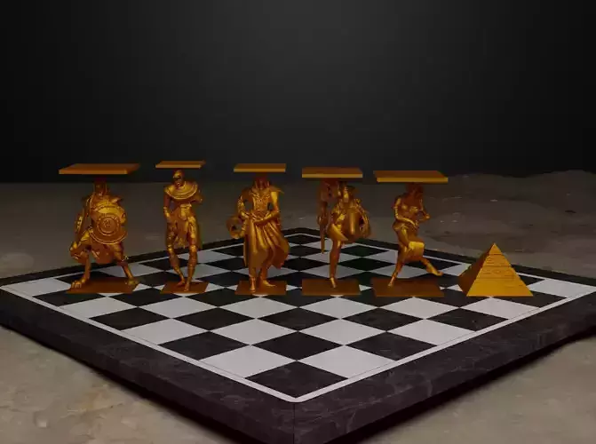 Egypt Chess Set  Character Pharaoh Chess Pieces  Free 3D print model