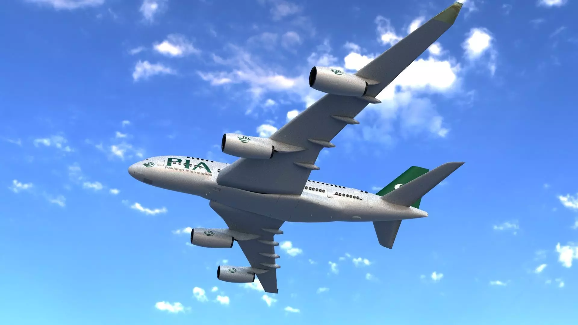Airbus a380 Low-poly 3D model_0