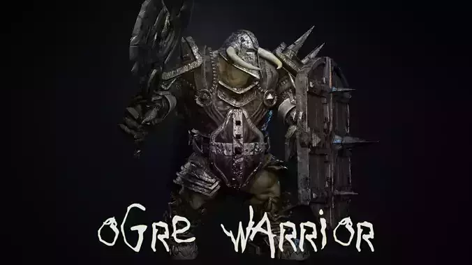 Ogre Warrior Low-poly 3D model