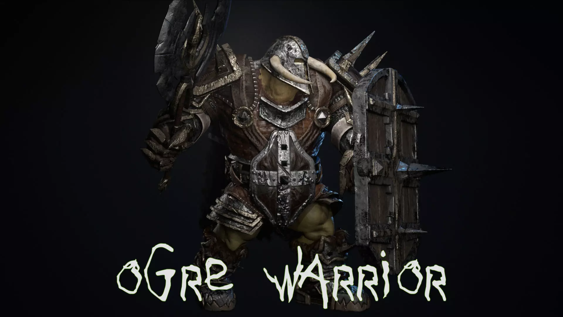 Ogre Warrior Low-poly 3D model_0