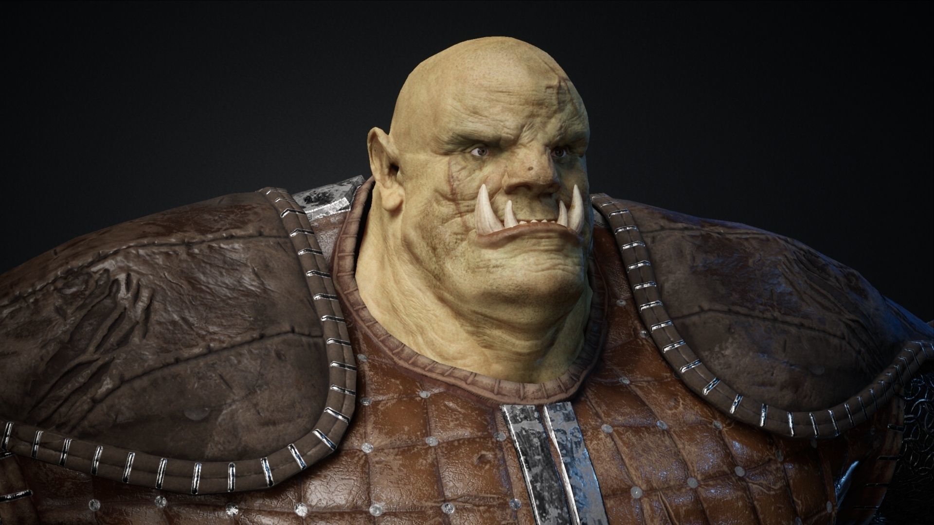 Ogre Warrior Low-poly 3D model_3
