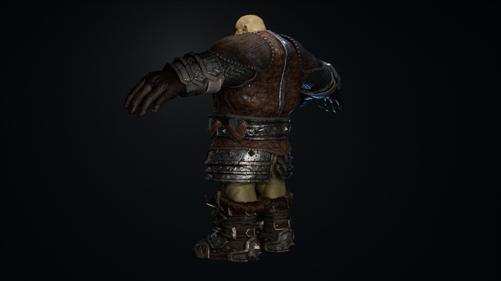 Ogre Warrior Low-poly 3D model_8