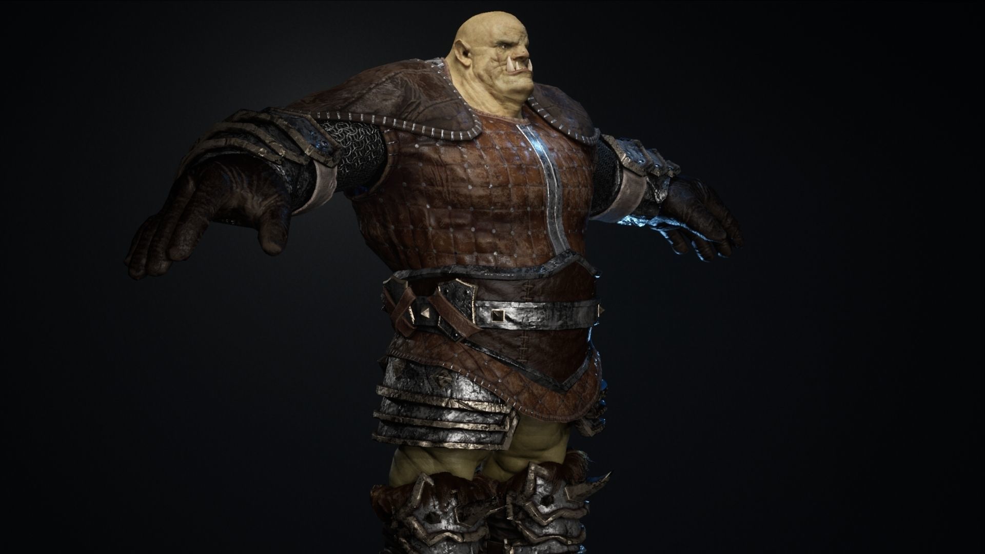 Ogre Warrior Low-poly 3D model_20