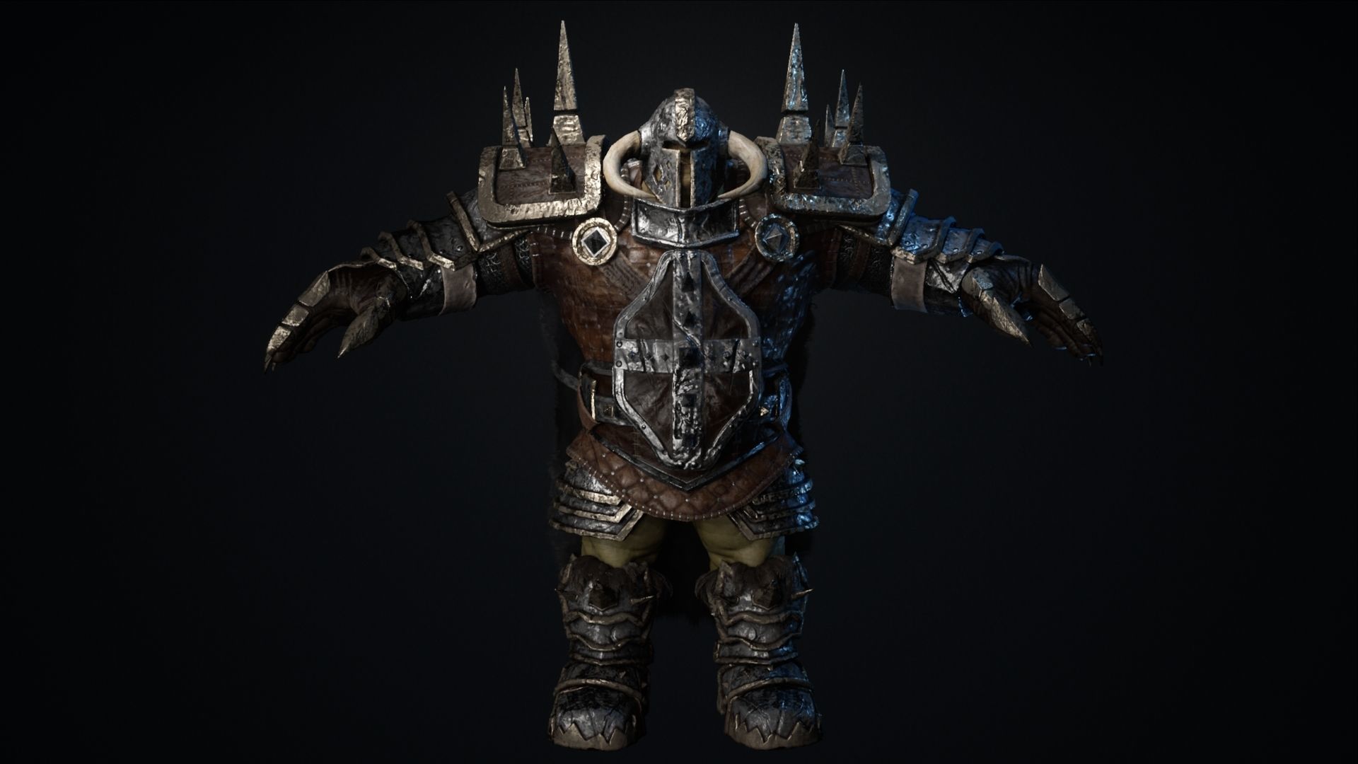 Ogre Warrior Low-poly 3D model_9