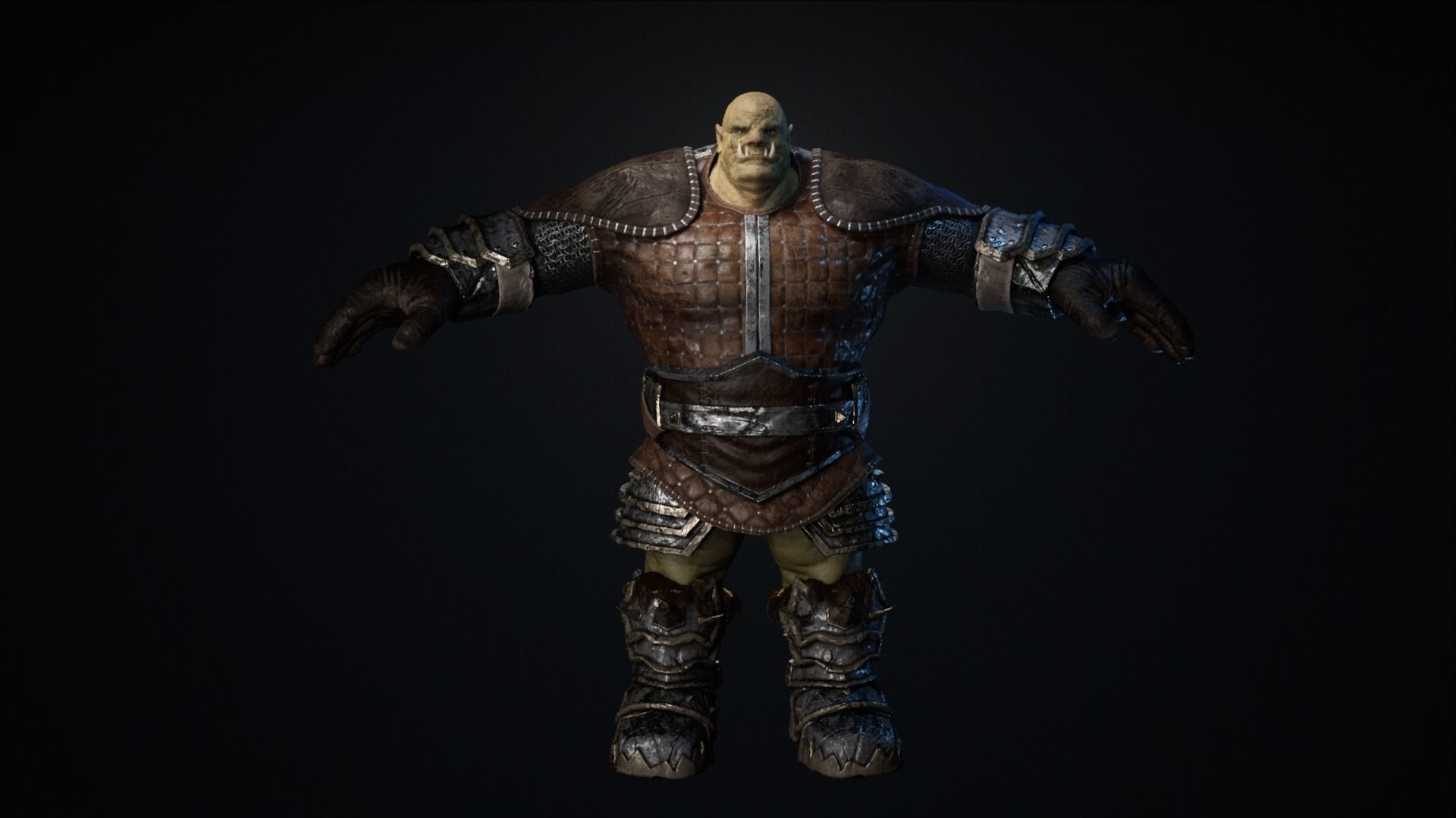 Ogre Warrior Low-poly 3D model_14