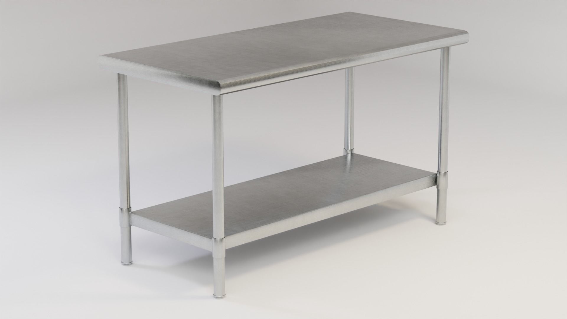Stainless Steel Island Counter 3D model_1