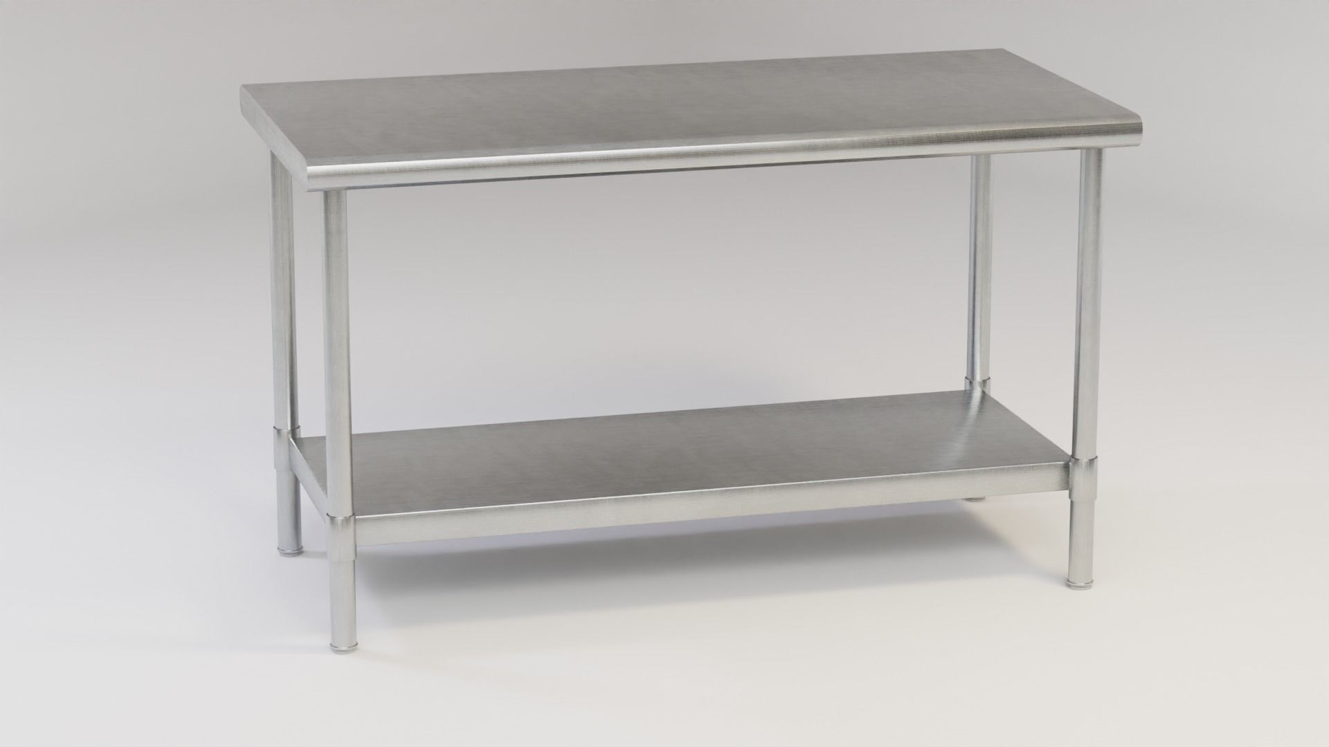 Stainless Steel Island Counter 3D model_3
