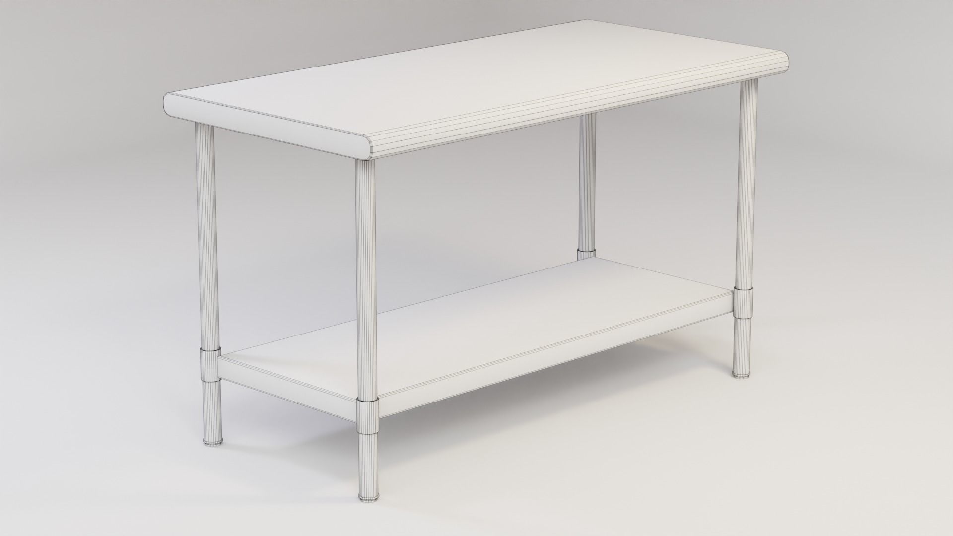 Stainless Steel Island Counter 3D model_2